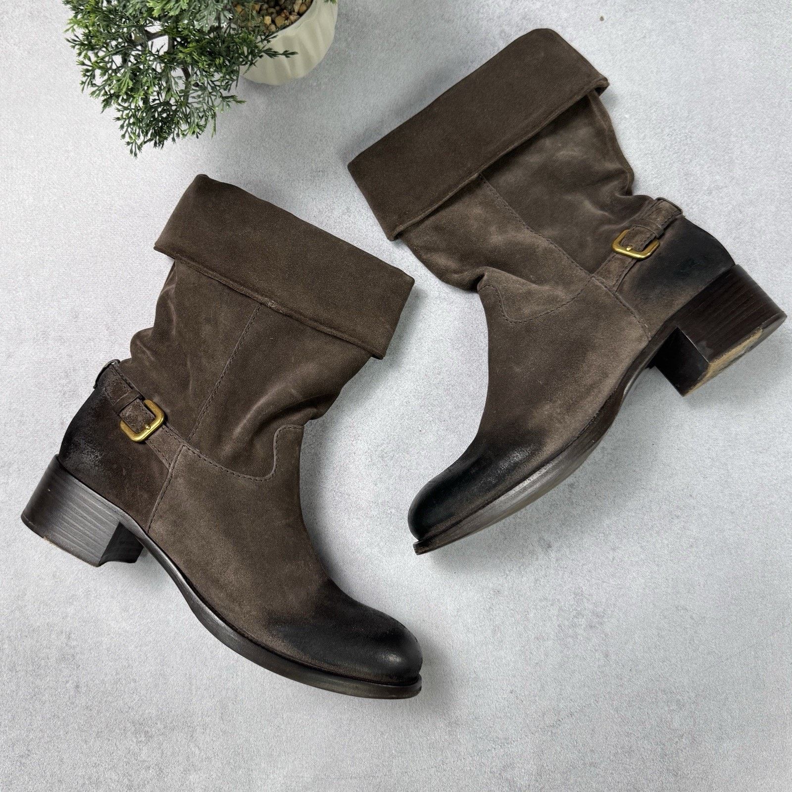 Prada Prada Women Suede High Boot Size EU 40 Us 10 Grey Size US 10 / IT 40 - 1 Thumbnail