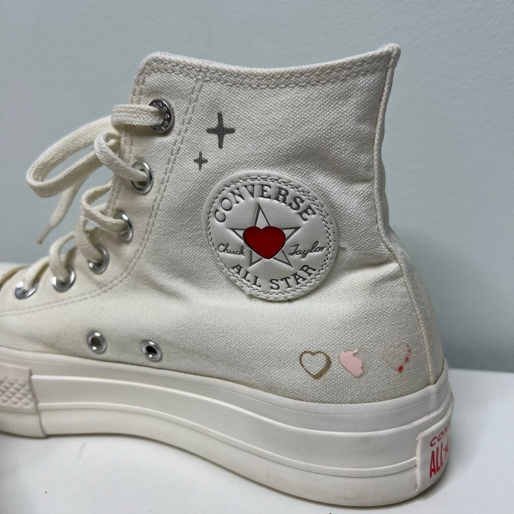 Converse Converse White Platform Red Heart High Top Sneakers Size 8 Size US 8 / IT 38 - 16 Thumbnail