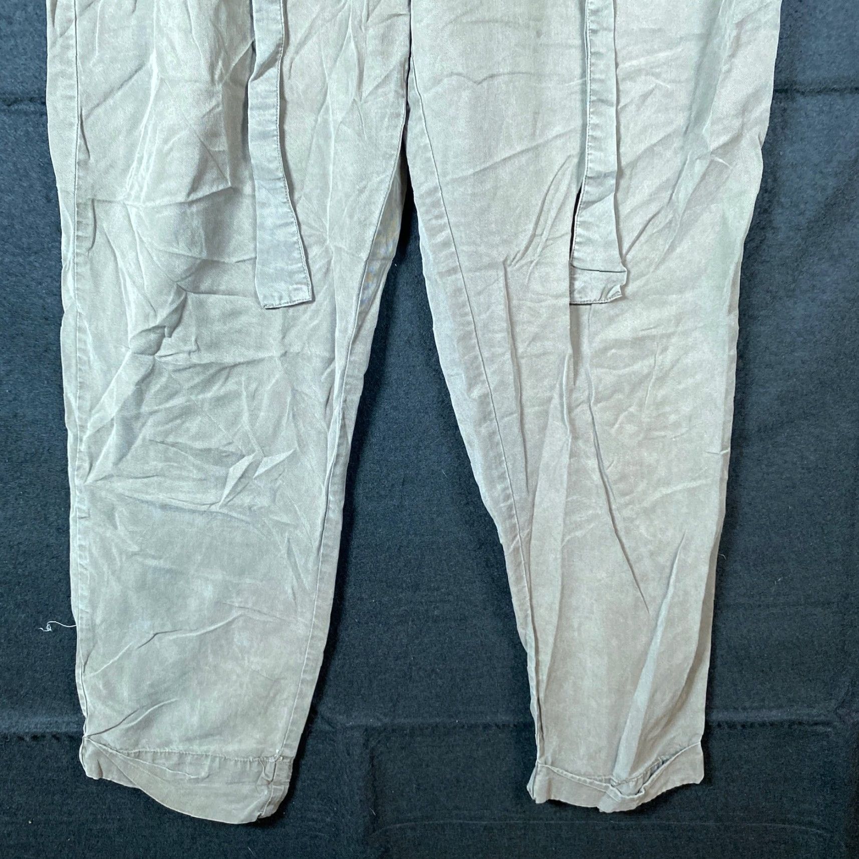 Vintage Thread & Supply Womens Pants Green Paperbag Wide Leg Elastic Waist Boho M Size 29" - 3 Thumbnail