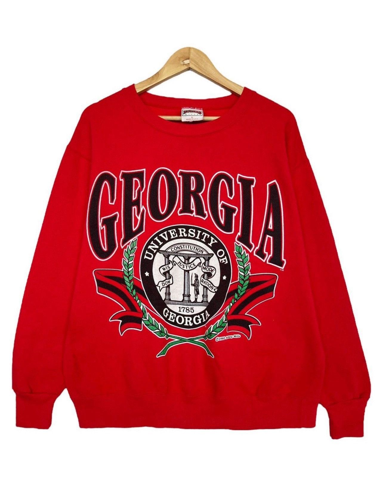 Vintage Vintage 90s Nutmeg University Georgia Red Baggy Sweatshirt Size US L / EU 52-54 / 3 - 1 Thumbnail