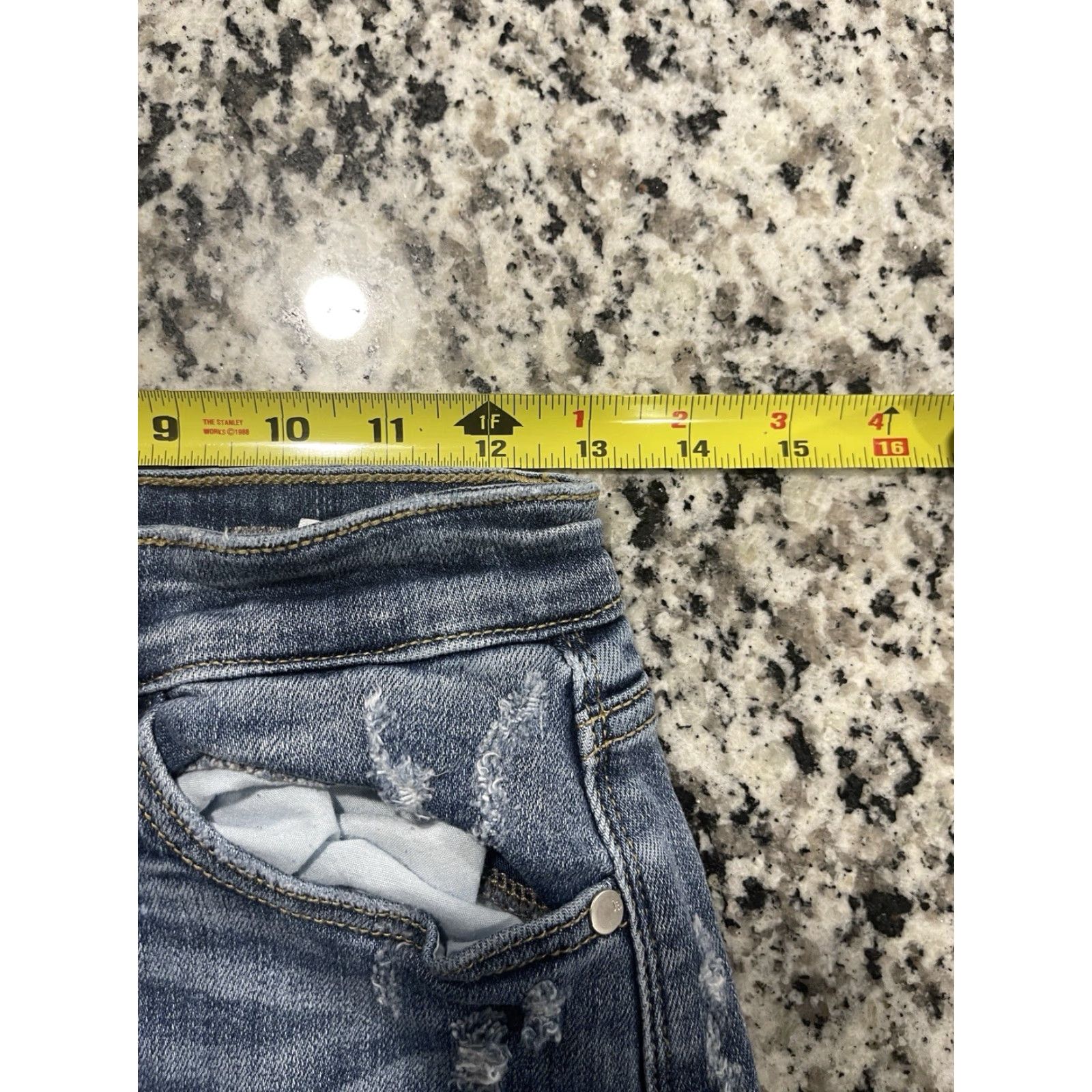 Denime Judy Blue Women's Wide Leg Cropped Distressed Jeans, Size 25, Blue, City Theme Size 42" / US 20 - 3 Thumbnail