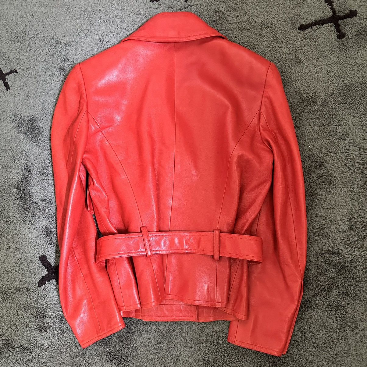 Chanel Archive Chanel Fall 1992 Red Leather Jacket Size S / US 4 / IT 40 - 3 Thumbnail