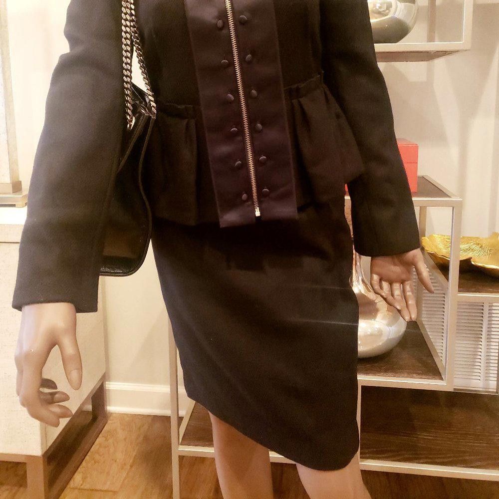 Bcbgmaxazria BCBG MaxAzria Tuxedo and Wool 2-Pc Skirt Suit NWT Size M / US 6-8 / IT 42-44 - 4 Thumbnail