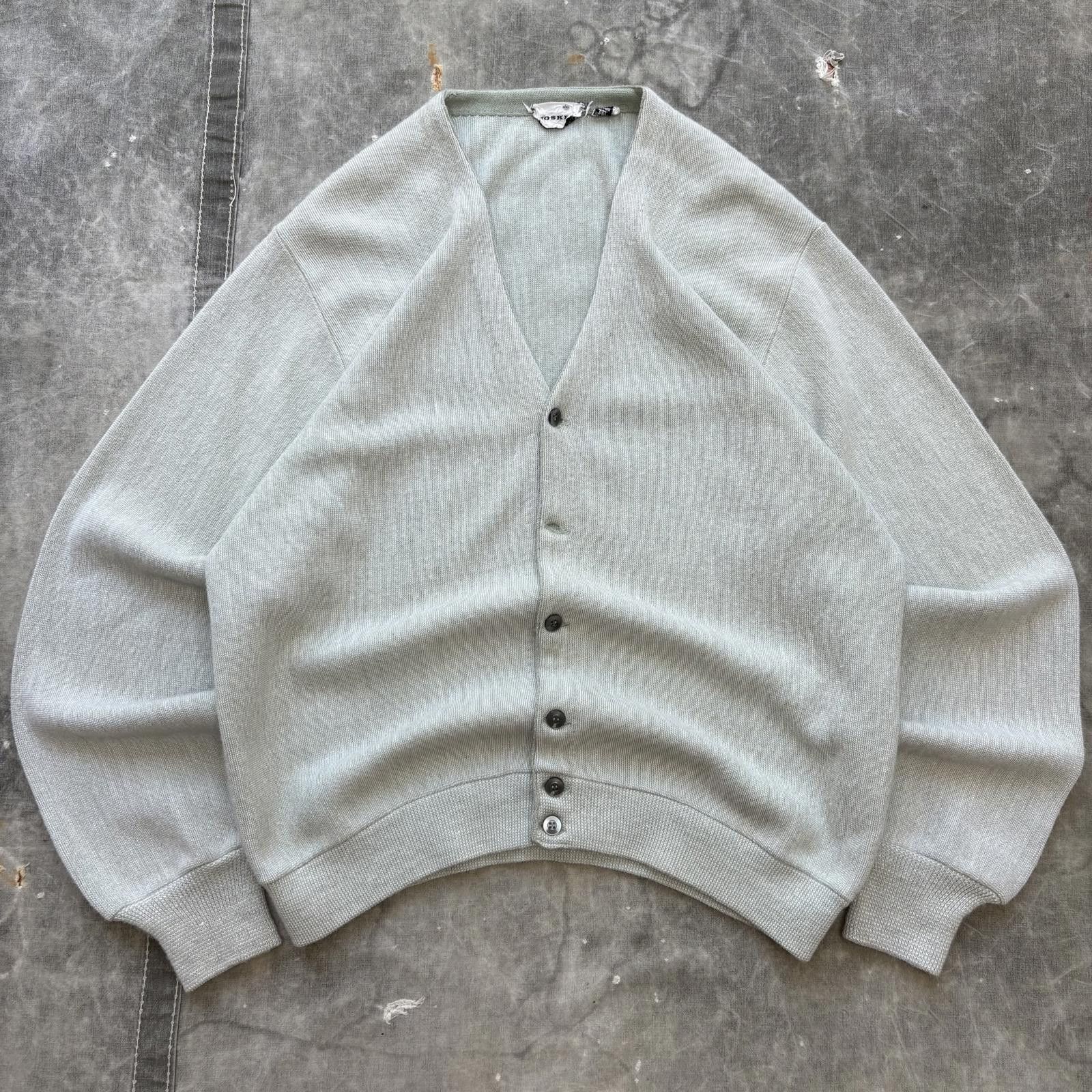 Vintage Vintage 60s 70s Pistachio Green Kurt Cobain Sweater Cardigan Size US L / EU 52-54 / 3 - 1 Thumbnail