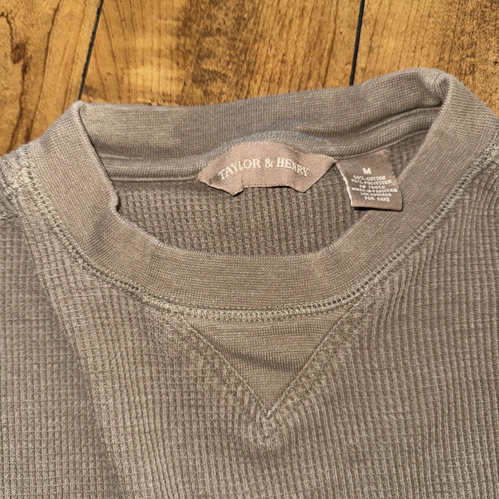 Vintage Taylor And Henry Thermal Taupe Long Sleeve Shirt M 21x25 Size US M / EU 48-50 / 2 - 3 Thumbnail