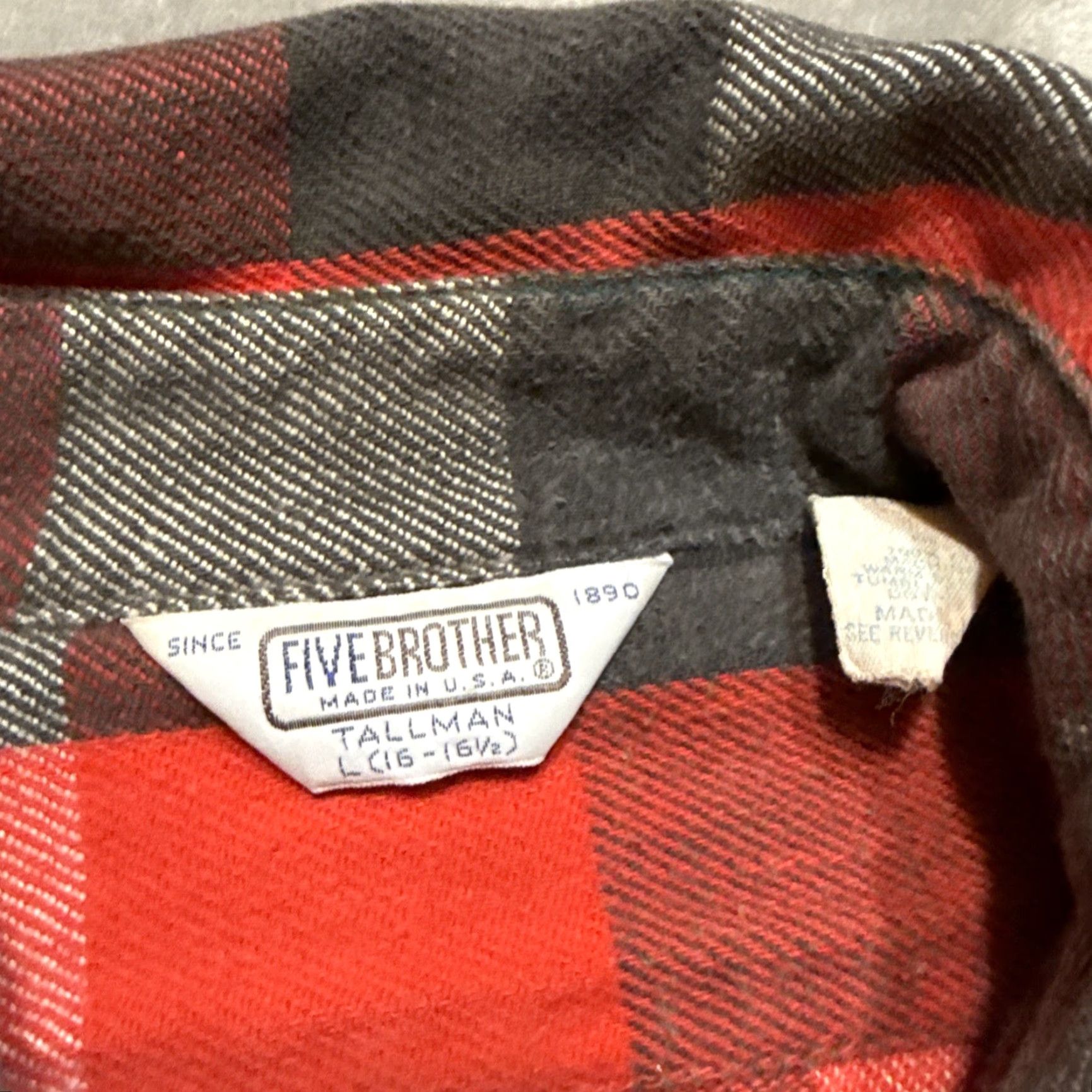 Vintage VINTAGE Five Brothers Shirt Men's L Red Plaid Flannel Cotton Tallman USA Made Size US L / EU 52-54 / 3 - 3 Thumbnail