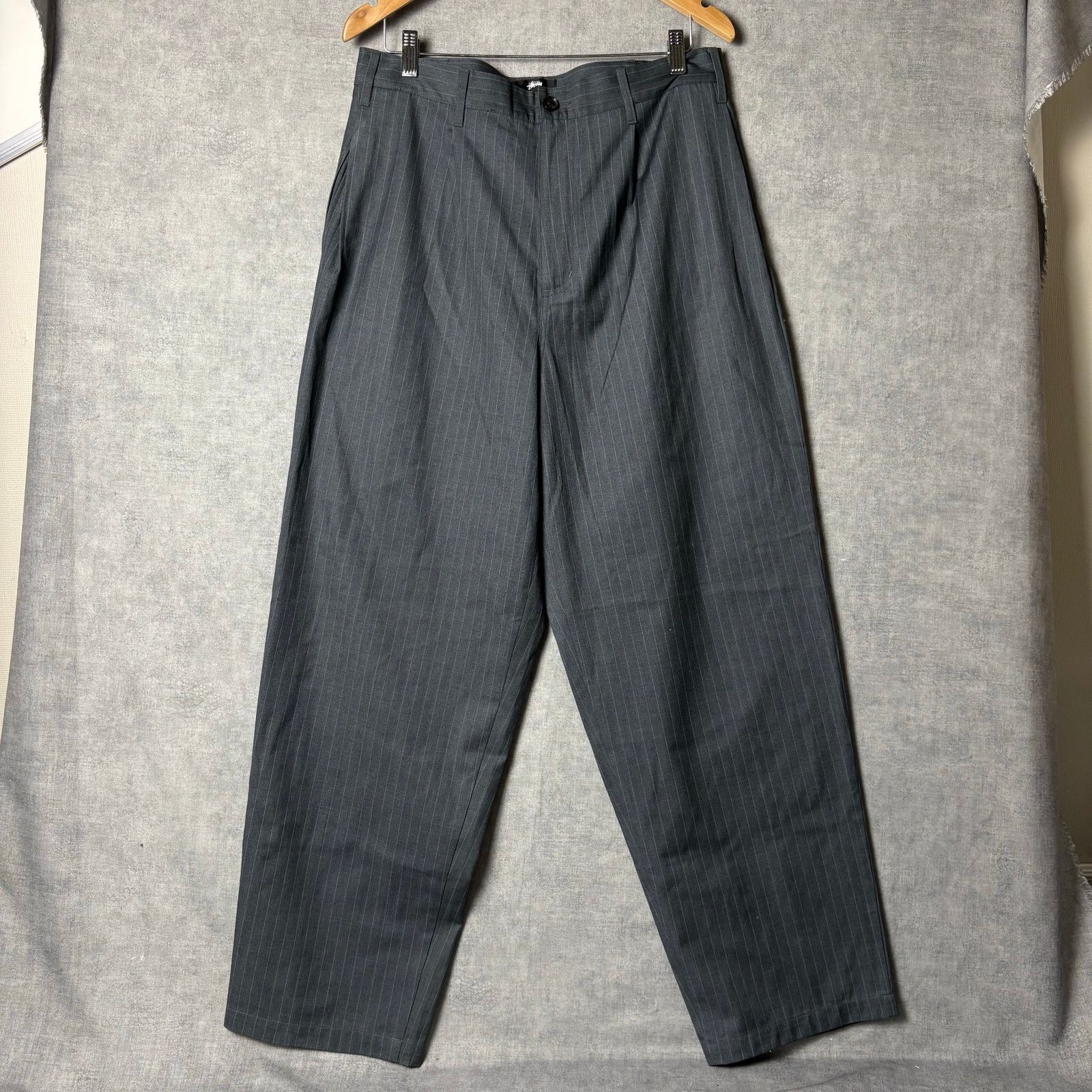 Stussy Stussy Striped Volume Pleated Trouser Grey pant | Grailed