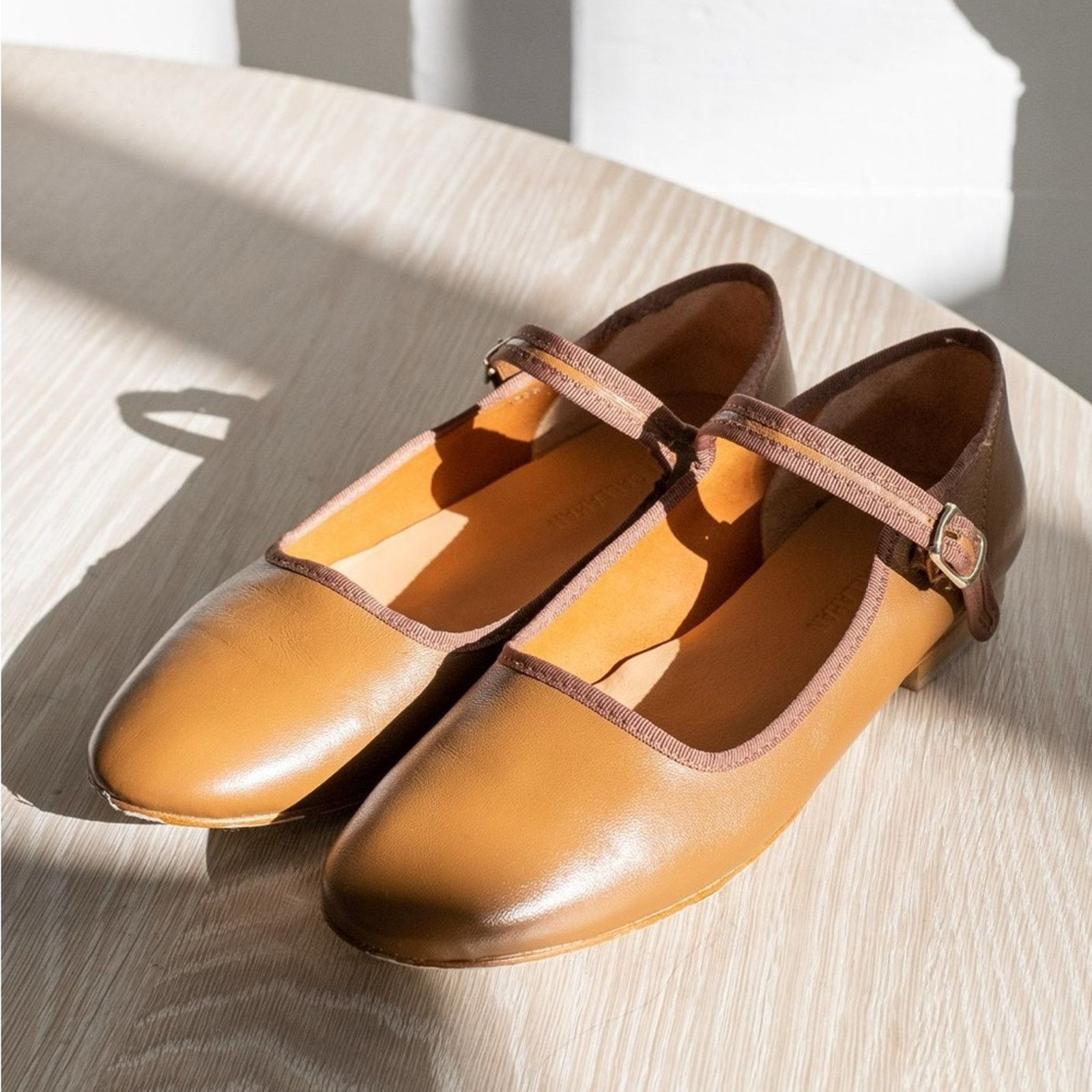 Caron Callahan Caron Callahan 37.5 Leather Mary Jane Shoes in Cognac Brown Size US 7 / IT 37 - 1 Thumbnail