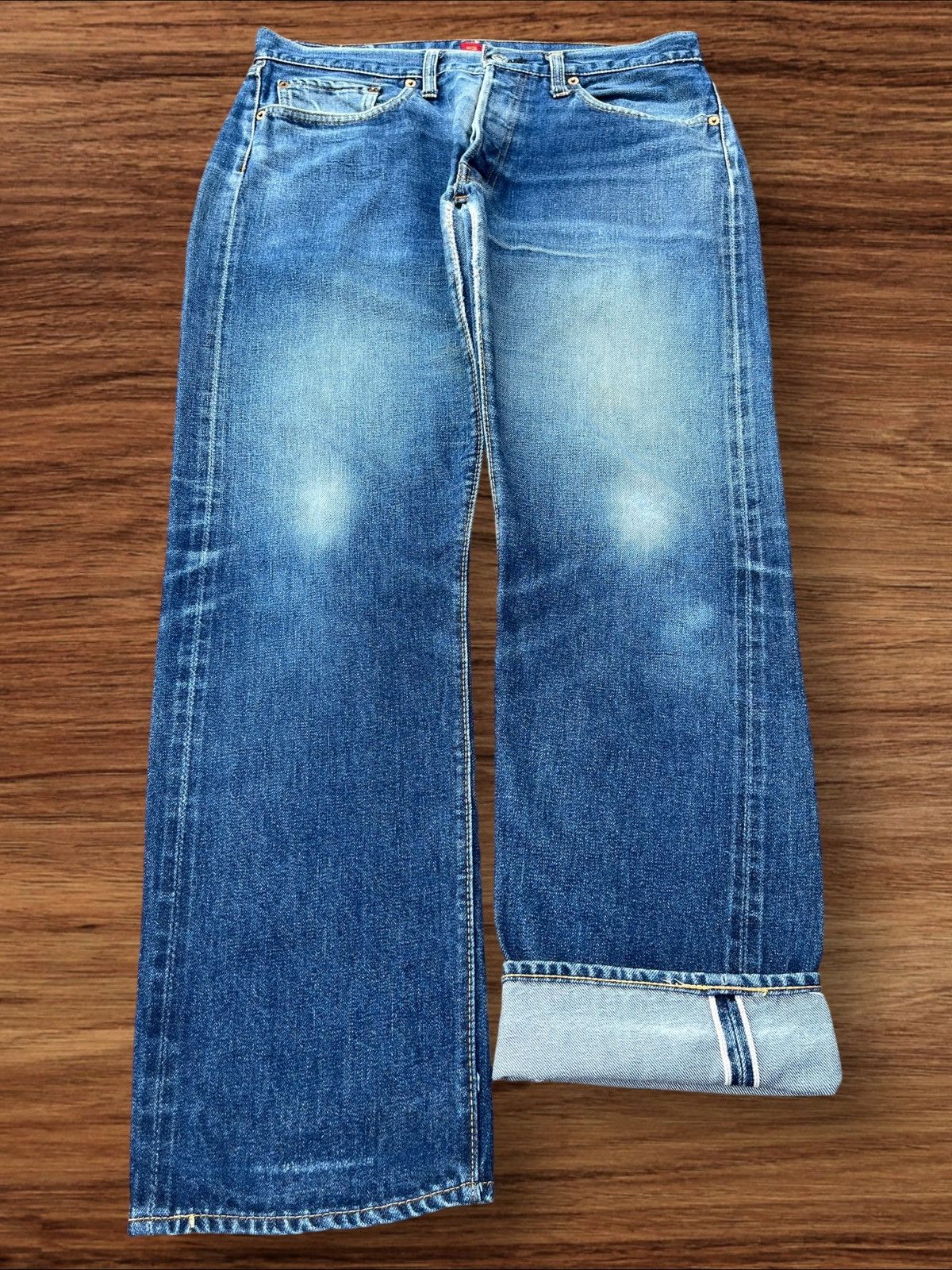 Japanese Brand Vintage Japanese Brand Buttonfly Redline Selvedge Jeans Size US 32 / EU 48 - 1 Thumbnail
