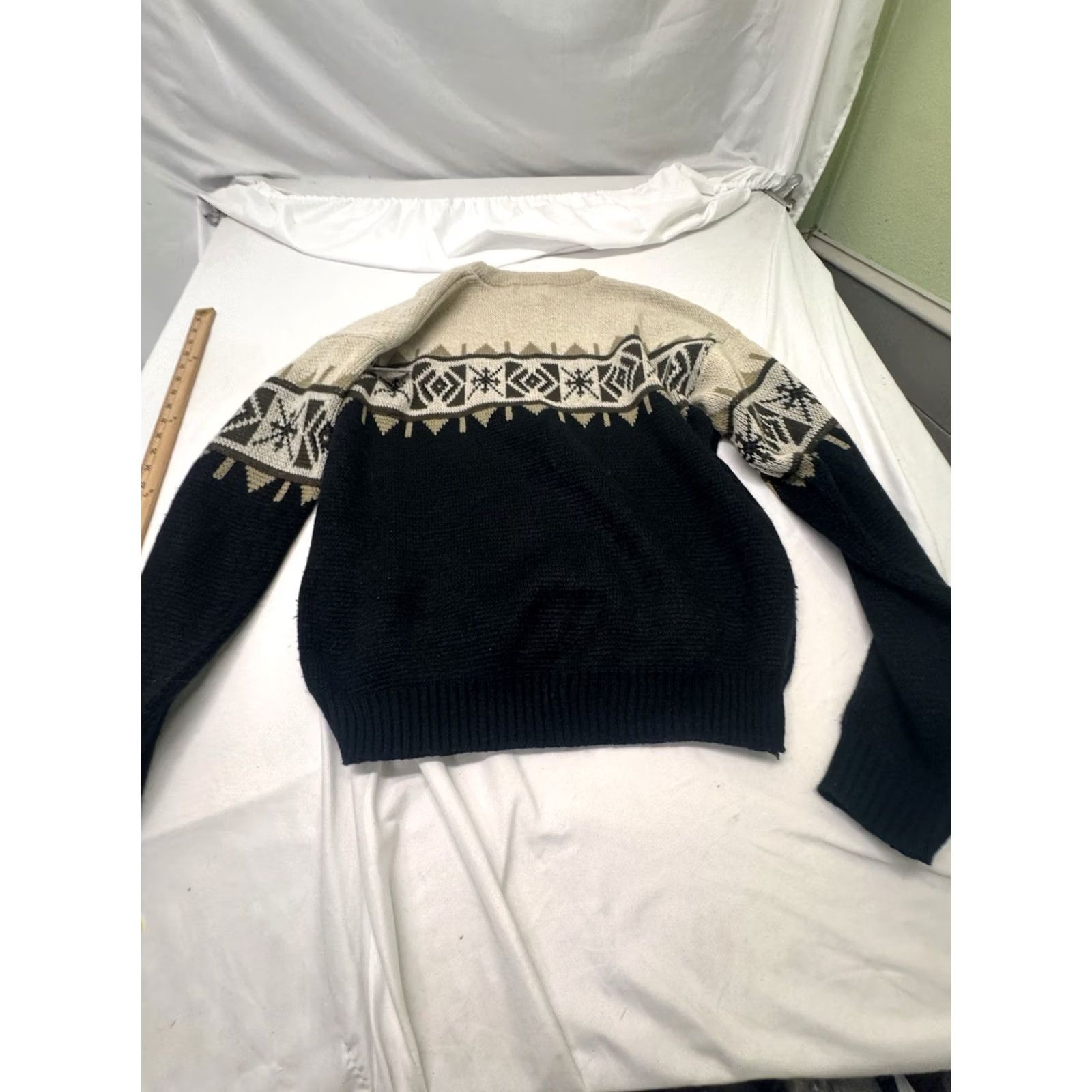 Basic Editions VINTAGE Basic Editions Nordic Fair Isle Snowflake Sweater Mens L Blue 90s Grandpa Size US L / EU 52-54 / 3 - 6 Thumbnail