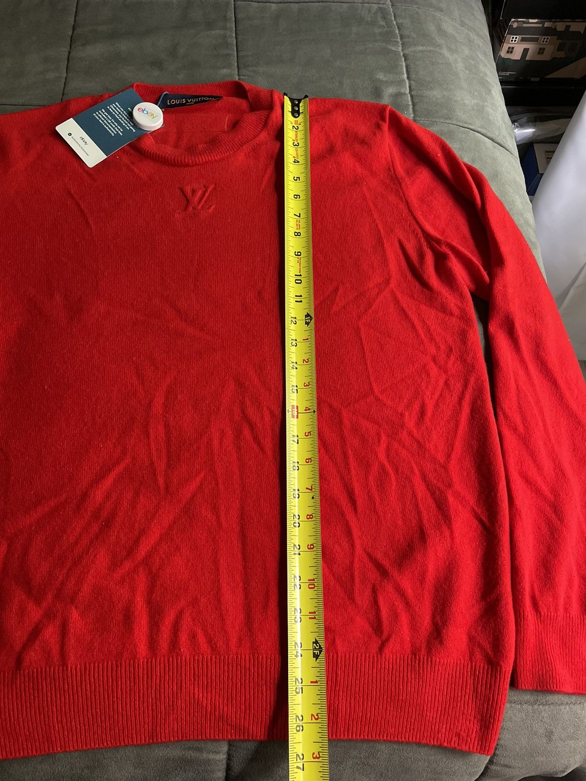 Louis Vuitton Louis Vuitton Red Cashmere Embossed Logo Sweater Size US L / EU 52-54 / 3 - 5 Thumbnail