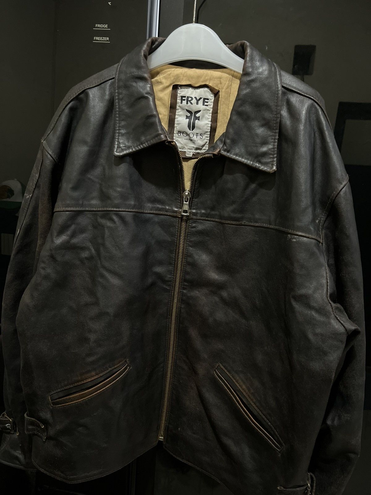 Frye Vintage FRYE BOOTS Distressed Leather Jacket Size US XXL / EU 58 / 5 - 1 Thumbnail