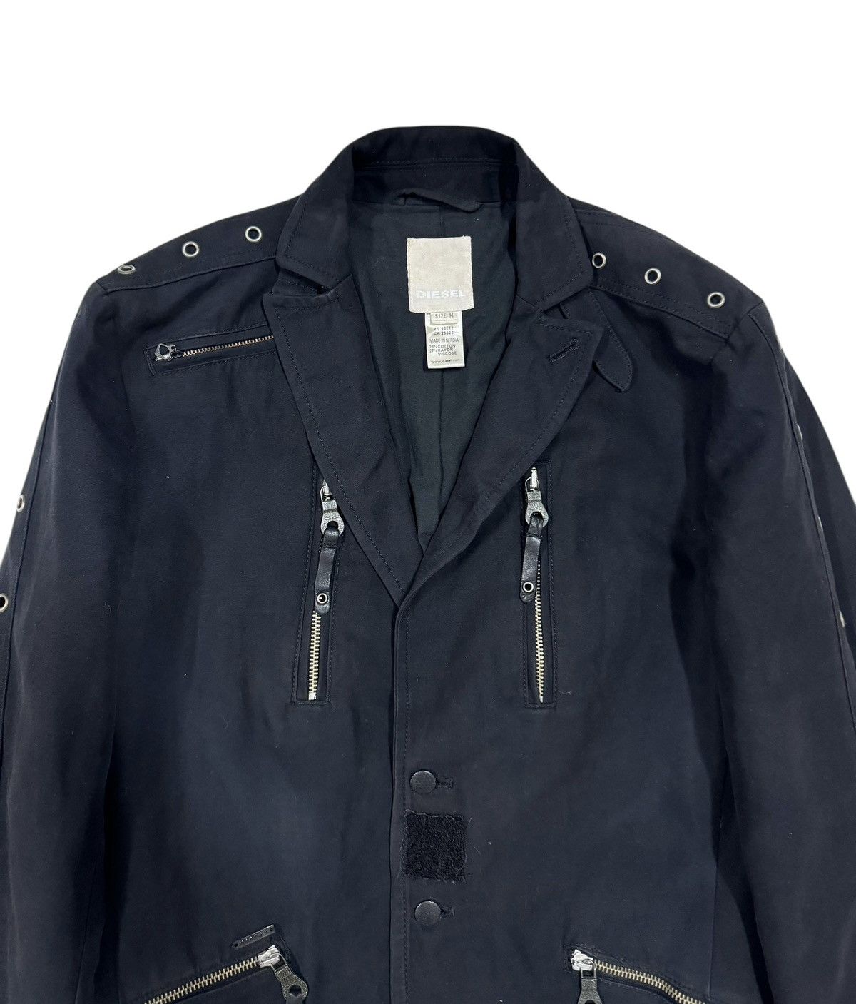 Diesel × Diesel Black Gold Diesel Bondage Black Blazer Jacket Multipocket Size 40R - 3 Thumbnail