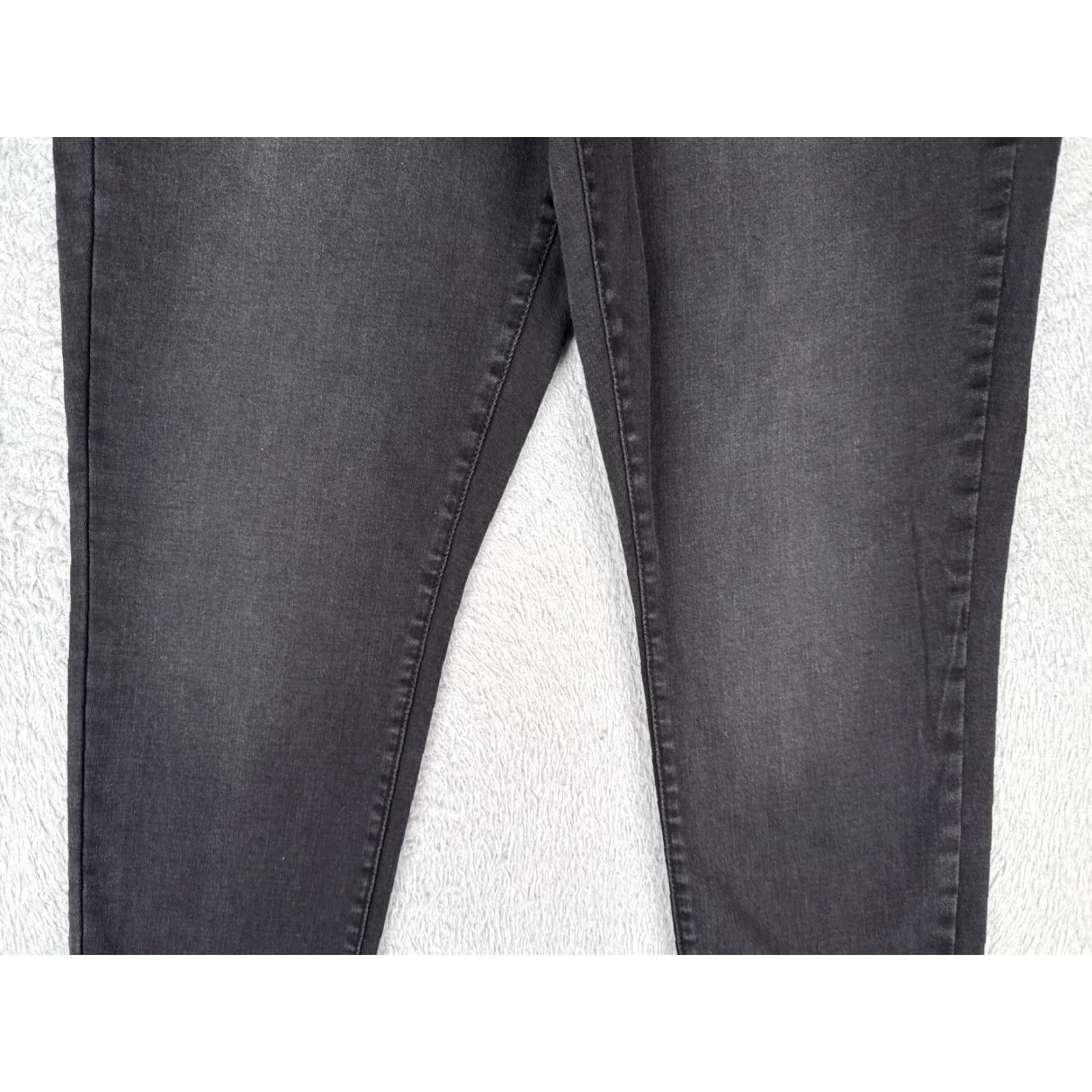Vintage No Boundaries Jeans Womens Skinny Stretch Denim 31x26 15 Juniors Black Gray 90s Slim Pockets Zip Size 36" / US 14 / IT 50 - 3 Thumbnail