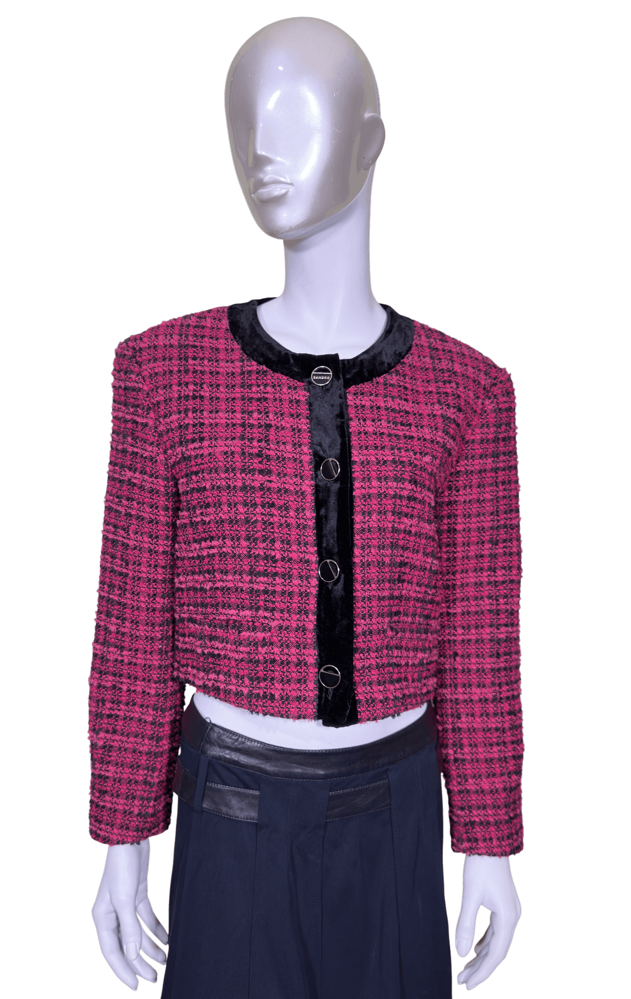 Sandro Purple Tweed Blazer Size M / US 6-8 / IT 42-44 - 1 Thumbnail