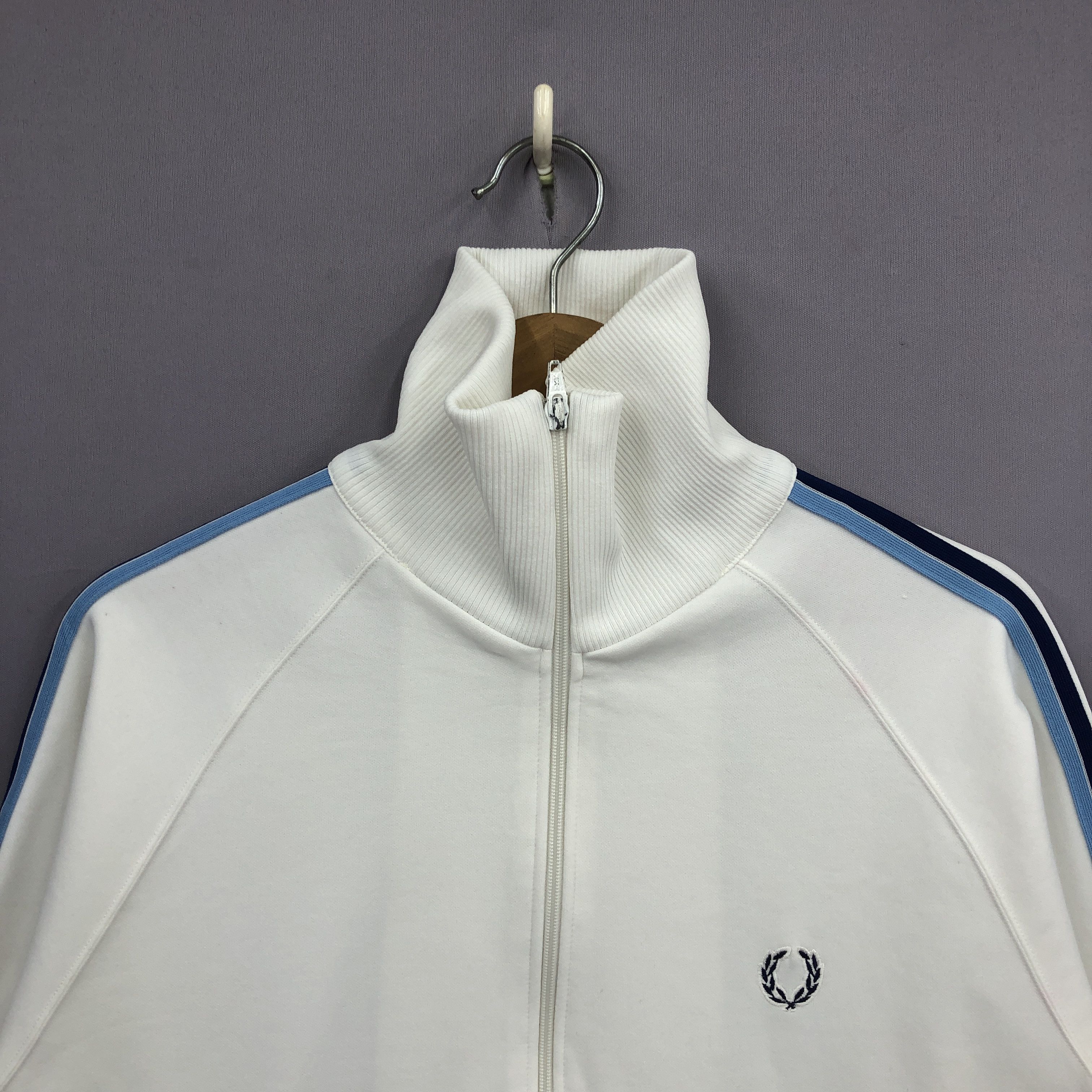 Fred Perry × Vintage Vintage Fred Perry Sweater Zipper Track Top Sweatshirt Size US L / EU 52-54 / 3 - 3 Thumbnail