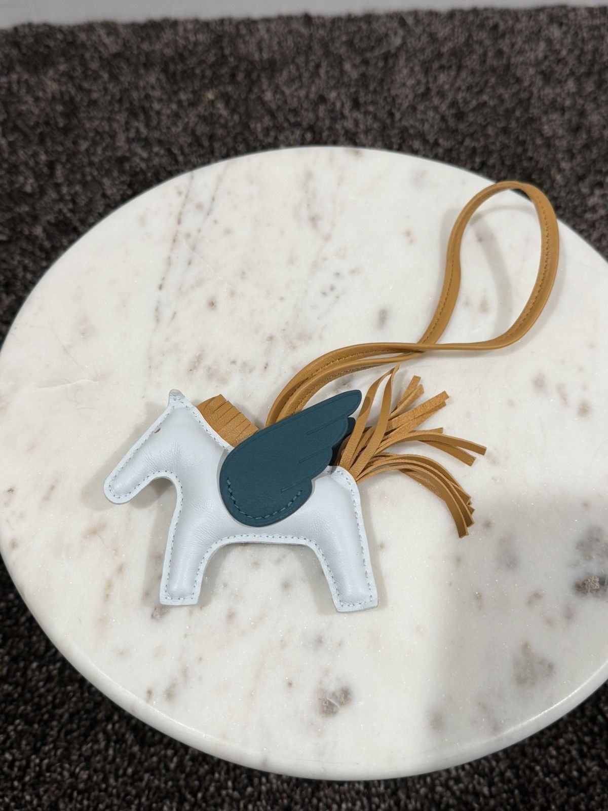 Hermes Hermes Blue/Brown Leather MM Rodeo Pegasus Horse Bag Charm Size ONE SIZE - 1 Thumbnail
