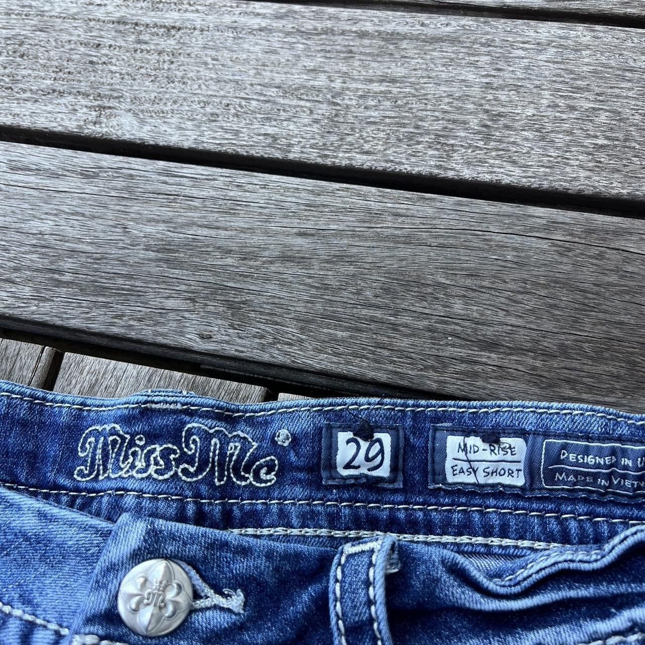 Miss Me Women’s Miss Me Mid-Rise Shorts with Silver Sequin Detailing Size 29" - 3 Thumbnail