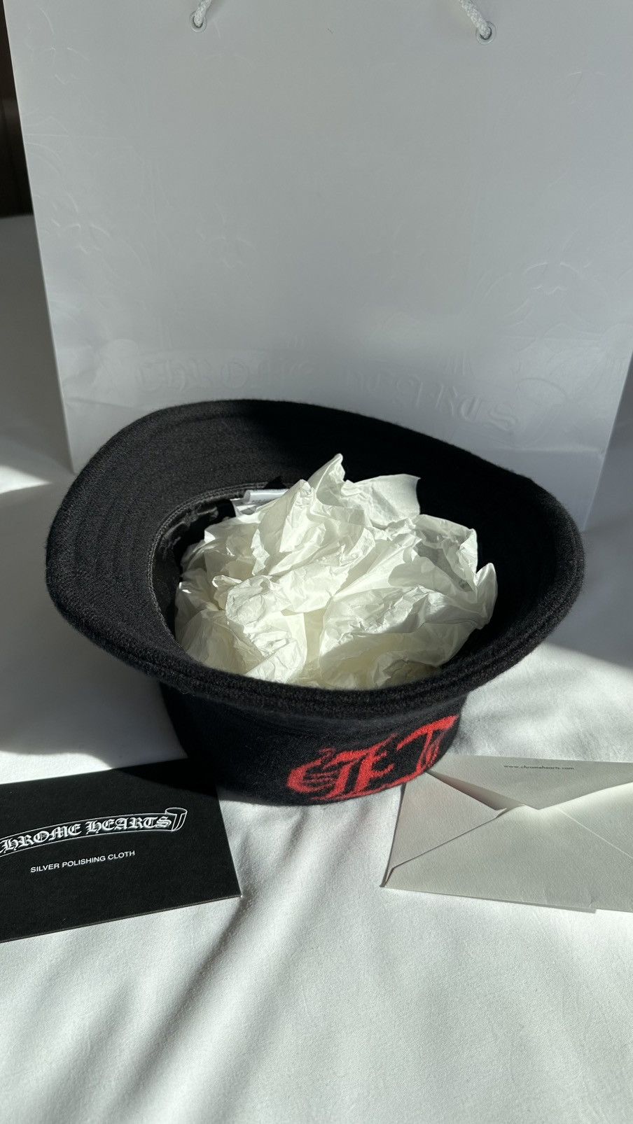Chrome Hearts Chrome Hearts Red/Black Cashmere Bucket Hat Size ONE SIZE - 3 Thumbnail