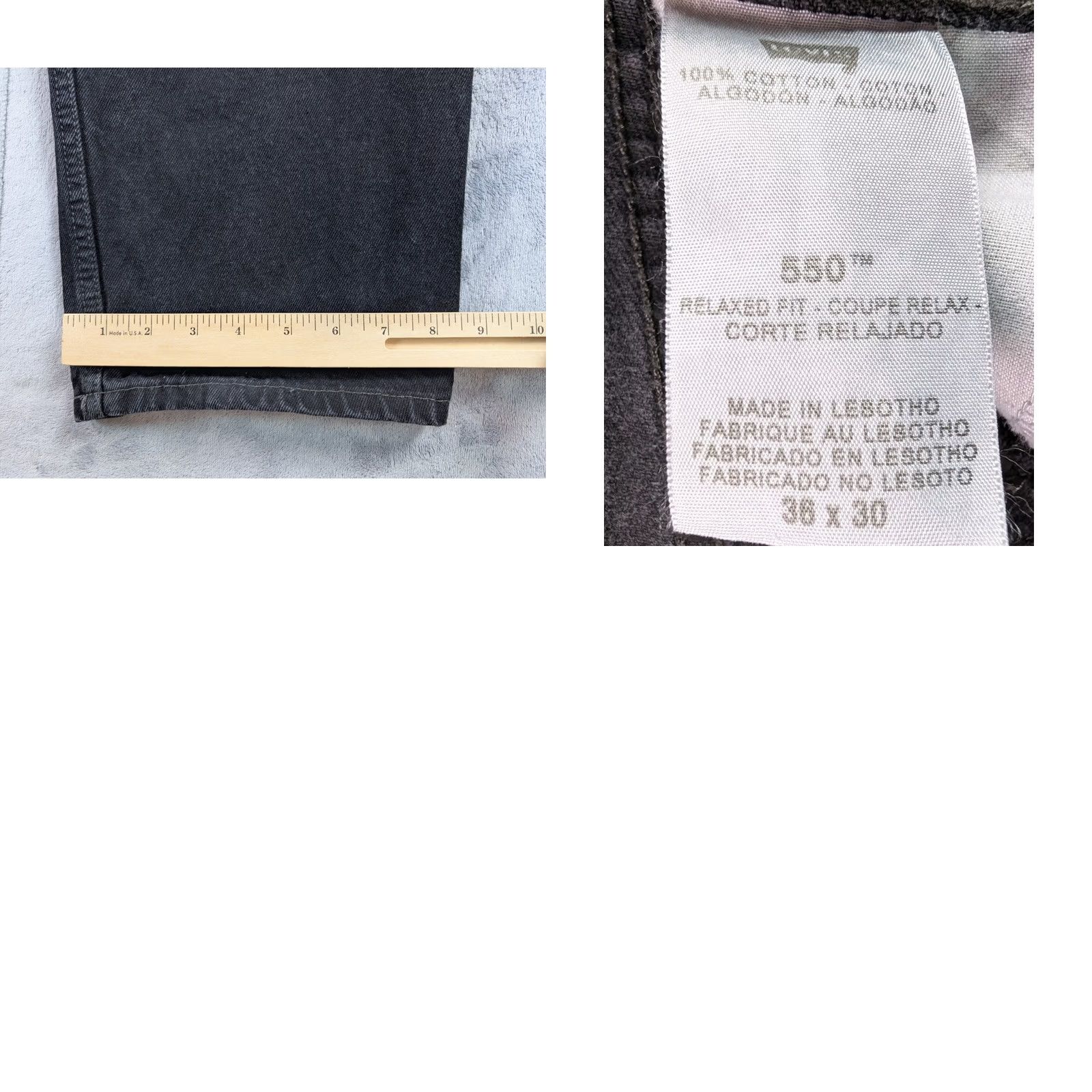Levi's VINTAGE Levi's 550 Jeans Mens 34x30 Black Denim Straight Relaxed Regular 36 30in Red Tab Linear Size US 36 / EU 52 - 9 Thumbnail