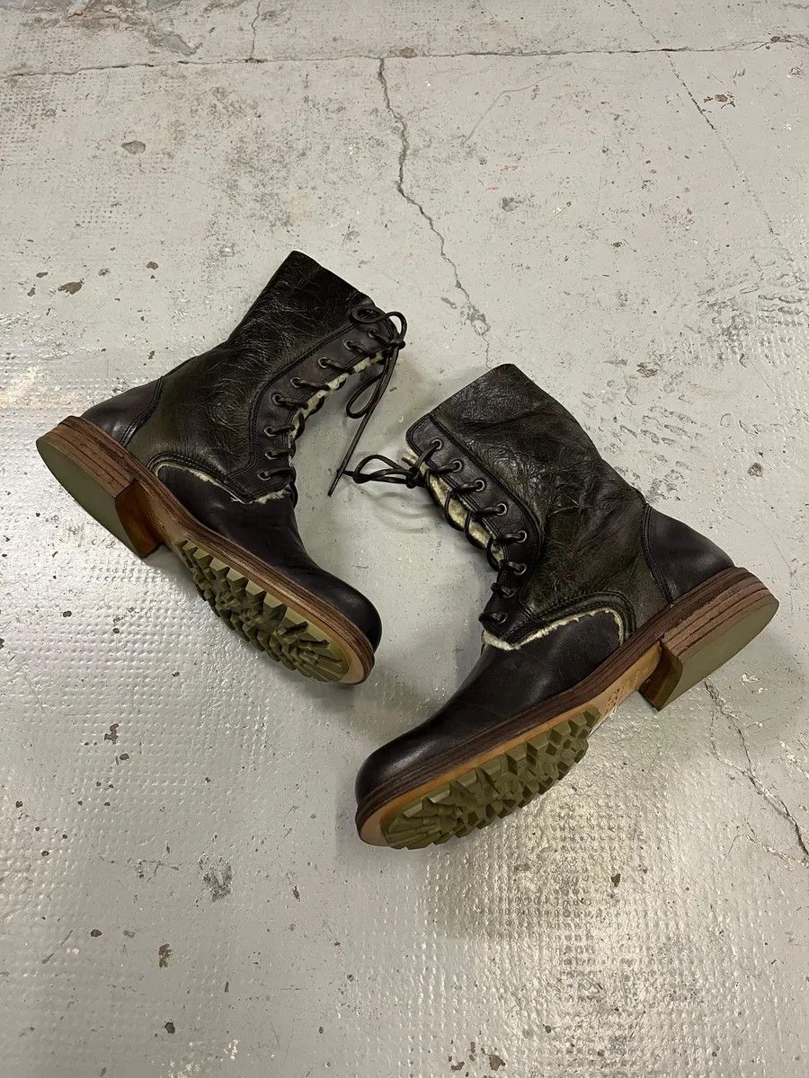 Dolce & Gabbana AW2008 Dolce & Gabbana Black Shearling Leather Combat Boots Size US 8 / EU 41 - 4 Thumbnail