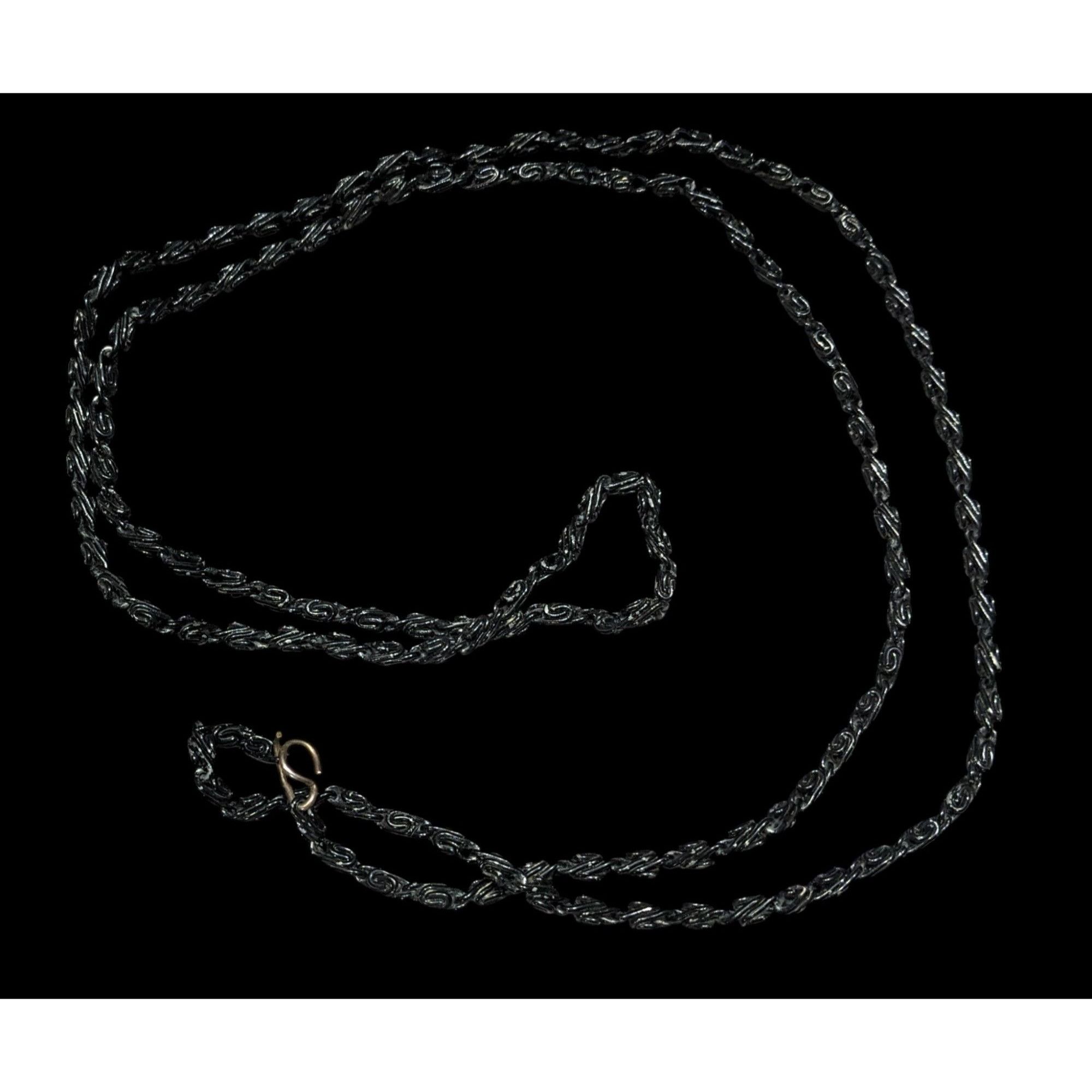 Other Black Twisted Link Chain Necklace With S-Hook Clasp Size ONE SIZE - 1 Thumbnail