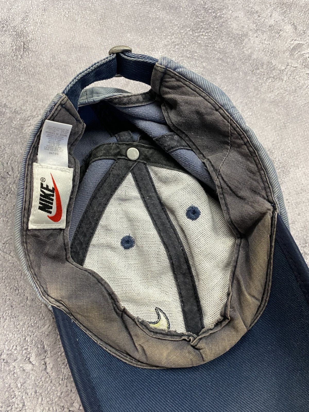 Nike Vintage Nike Denim Blue Cap Swoosh Logo 90s Rare Hat Y2K Size ONE SIZE - 13 Thumbnail