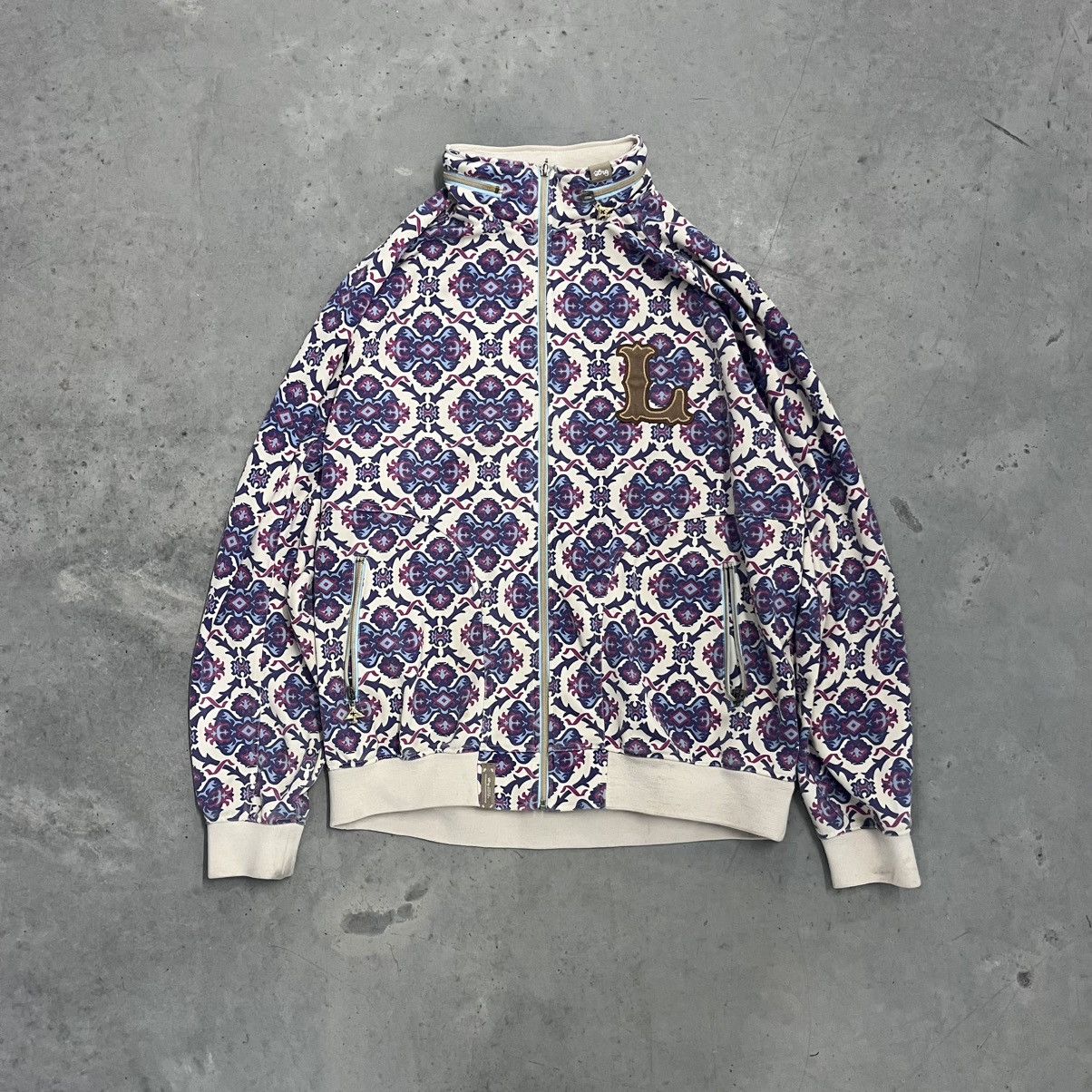 LRG × Vintage CRAZY LRG Y2K Zip up Floral Eastern Pattern Coat Rich XXL Size US XXL / EU 58 / 5 - 1 Thumbnail