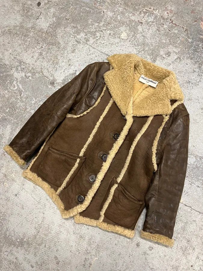 Dolce & Gabbana AW1994 Dolce & Gabbana Brown Shearling Leather Jacket Size US S / EU 44-46 / 1 - 4 Thumbnail