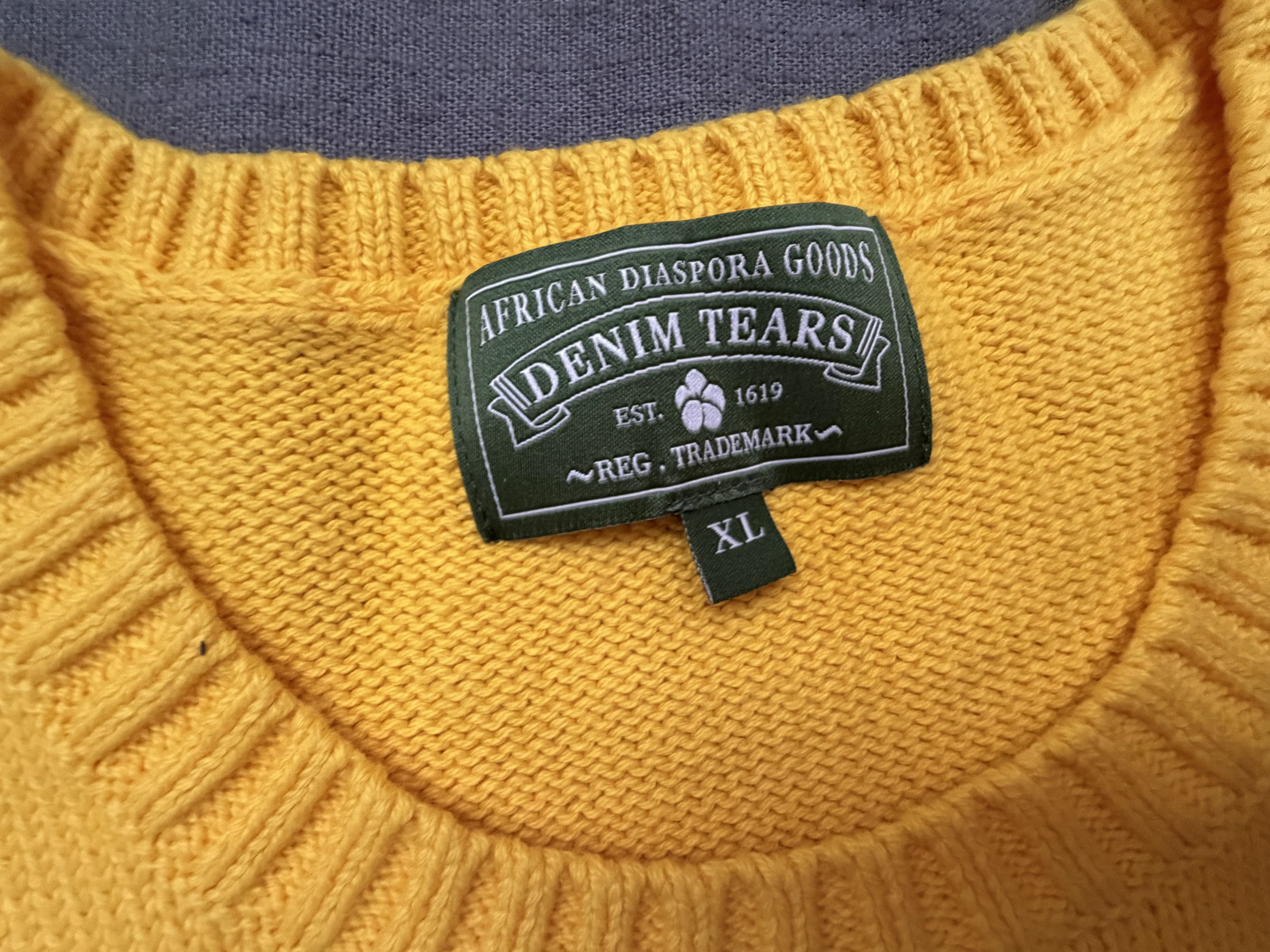 DENIM TEARS RARE Denim Tears Tyson Beckford Yellow Knit Sweater XL (NEW) Size US XL / EU 56 / 4 - 3 Thumbnail