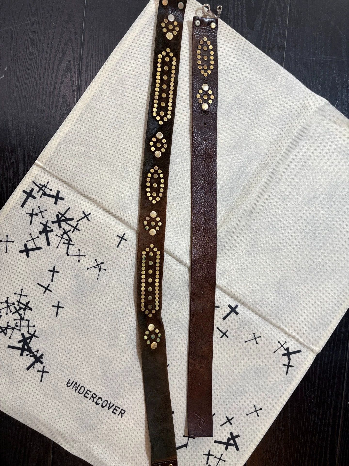 Takahiromiyashita The Soloist. THE SOLOIST 15SS Gem Rivet Inlaid Two-Piece Belt Size ONE SIZE - 3 Thumbnail