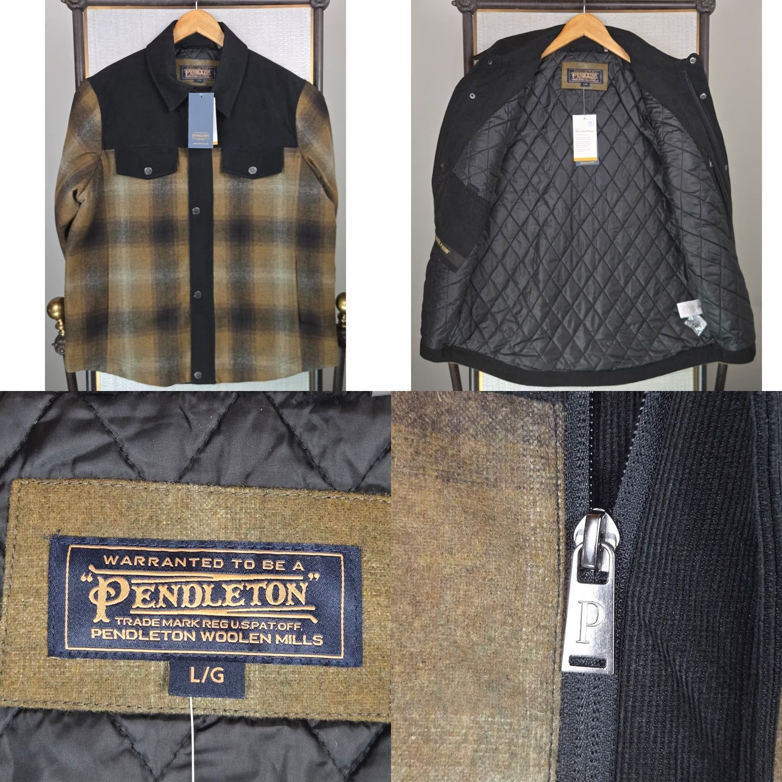Pendleton PENDLETON Wool Jacket Mens Large Insulated Plaid Full Zip Corduroy NEW 35 Size US L / EU 52-54 / 3 - 9 Thumbnail