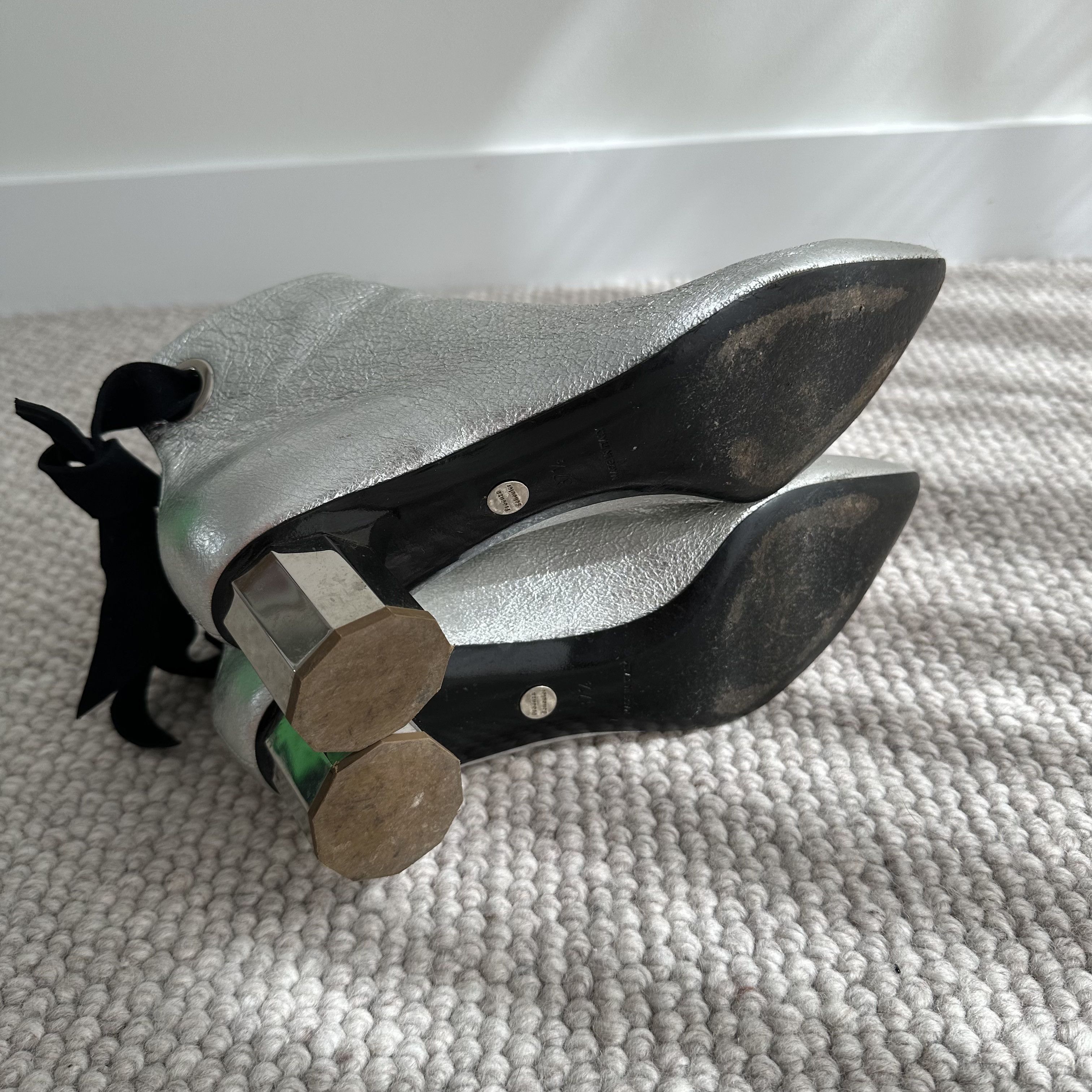 Proenza Schouler Proenza Schouler Spectra Silver Metallic Booties Size US 6.5 / IT 36.5 - 6 Thumbnail