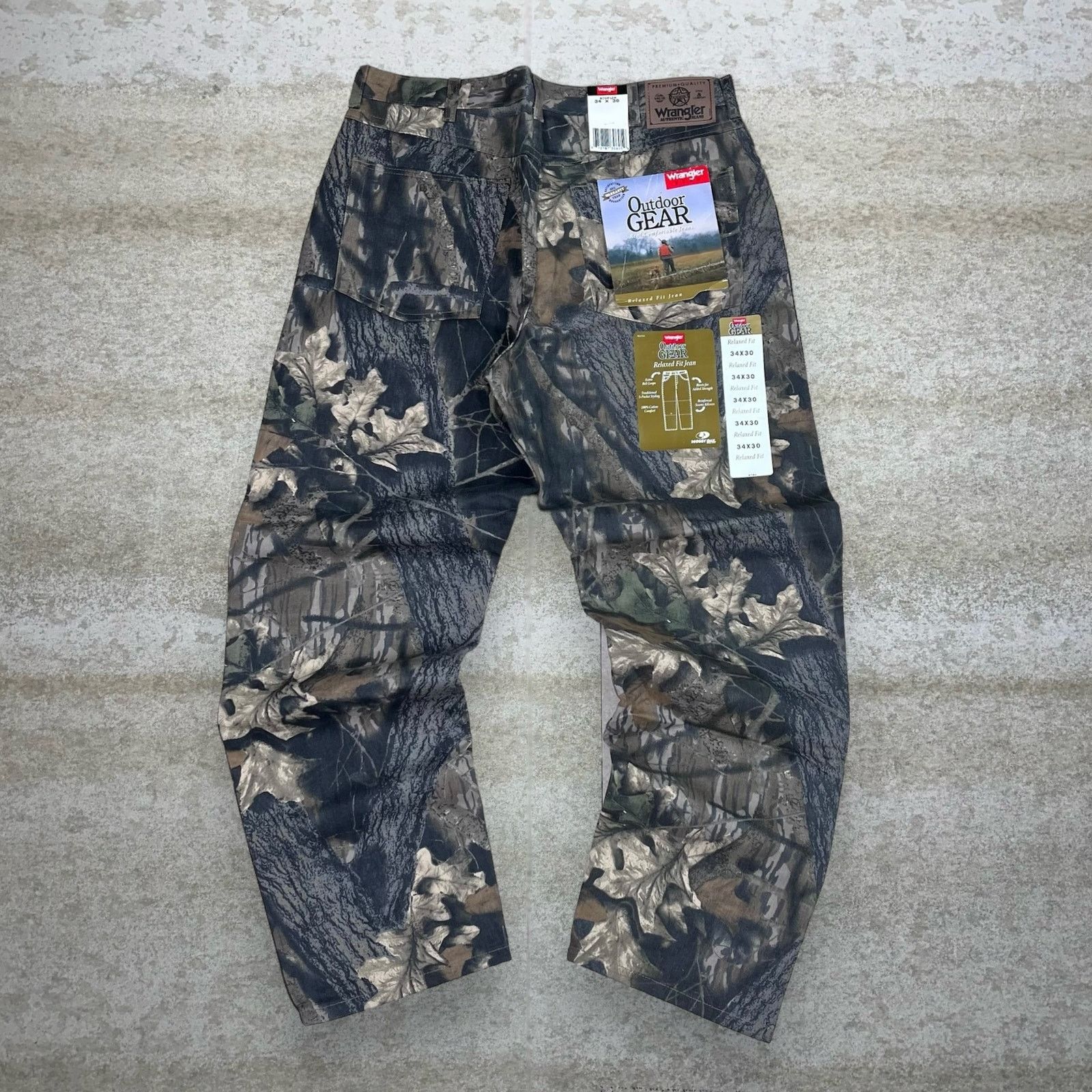 Camo Vintage Wrangler Crazy Vintage 90s Wrangler Mossy Oak Camo Jeans Baggy Grailed