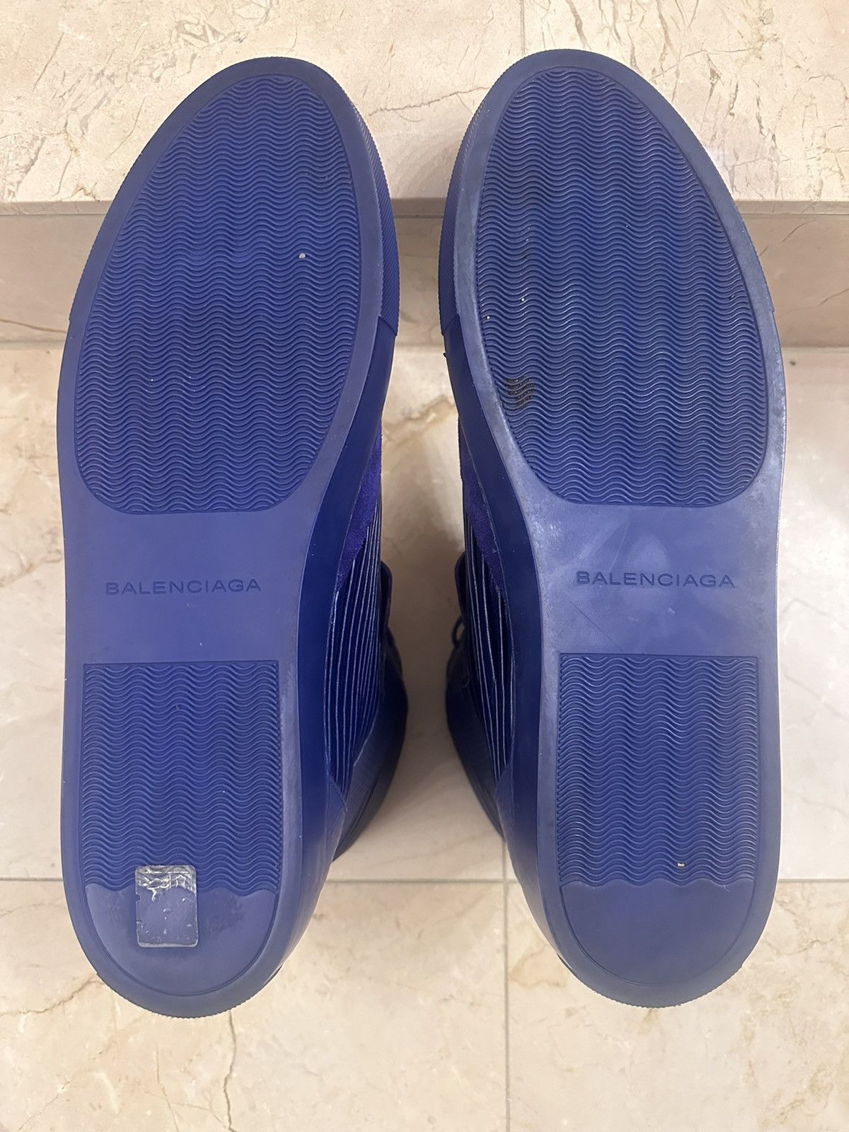 Balenciaga Balenciaga Men's Blue Violet Pleated High Top 45 US12 Size US 12 / EU 45 - 15 Thumbnail