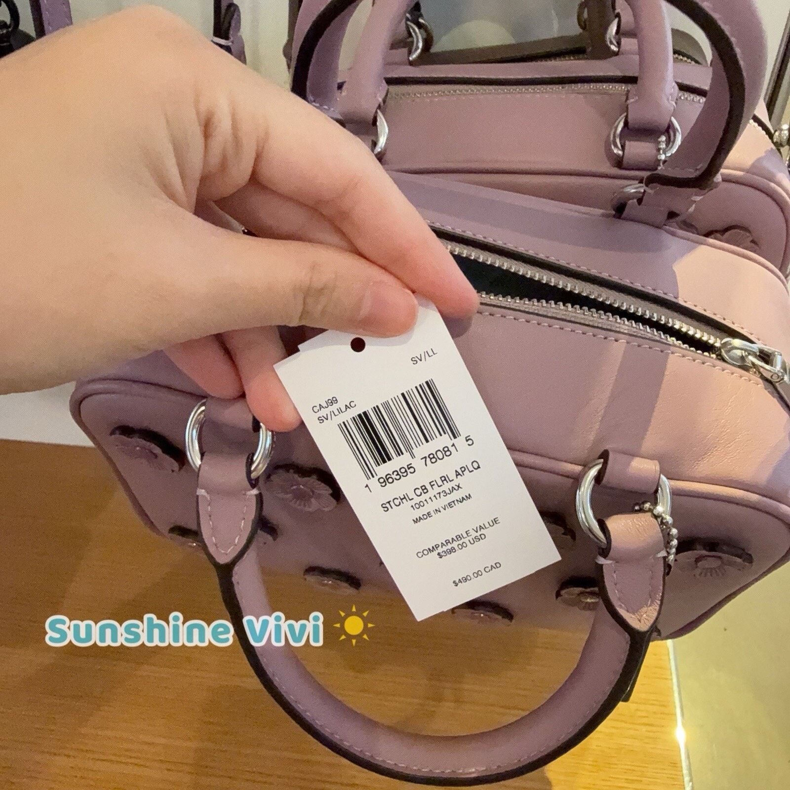 Coach NWT Coach Satchel Crossbody Bag Floral Applique CAJ99 Lilac Size ONE SIZE - 3 Thumbnail