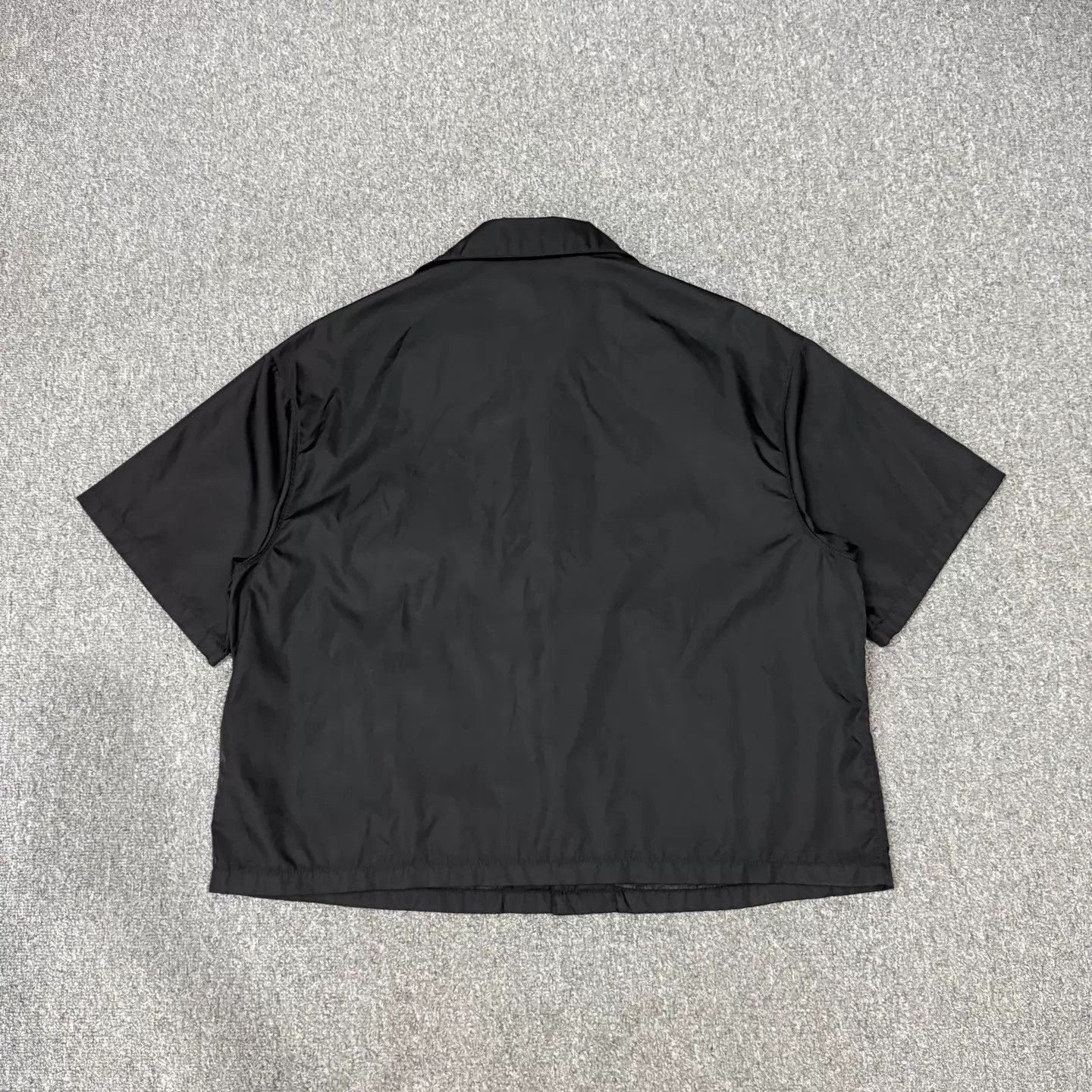 Prada Prada Black Nylon Triangle Logo Short Sleeve Shirt M Size US M / EU 48-50 / 2 - 2 Thumbnail