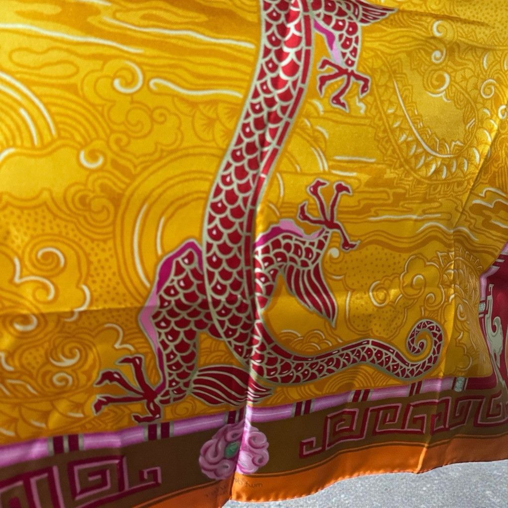Cartier Cartier Silk Double Dragon Scarf/ Shawl 34" x34” in Box Size ONE SIZE - 3 Thumbnail