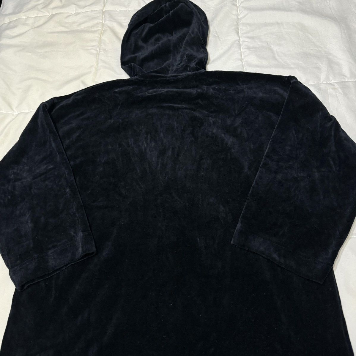 Sutton Studio × Vintage Black Y2K Velour Hoodie Pullover Size L / US 10 / IT 46 - 8 Thumbnail