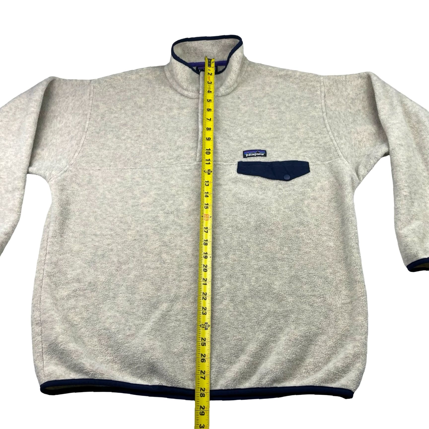 Patagonia VINTAGE Patagonia Synchilla Fleece T-Snap Pullover Jacket Beig e Oatmeal Large Mens Mock Neck Casual Pockets Logo Size US L / EU 52-54 / 3 - 5 Thumbnail