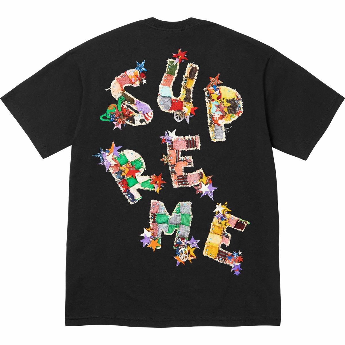 image of Supreme Patchwork Tee in Black, Men's (Size Small)