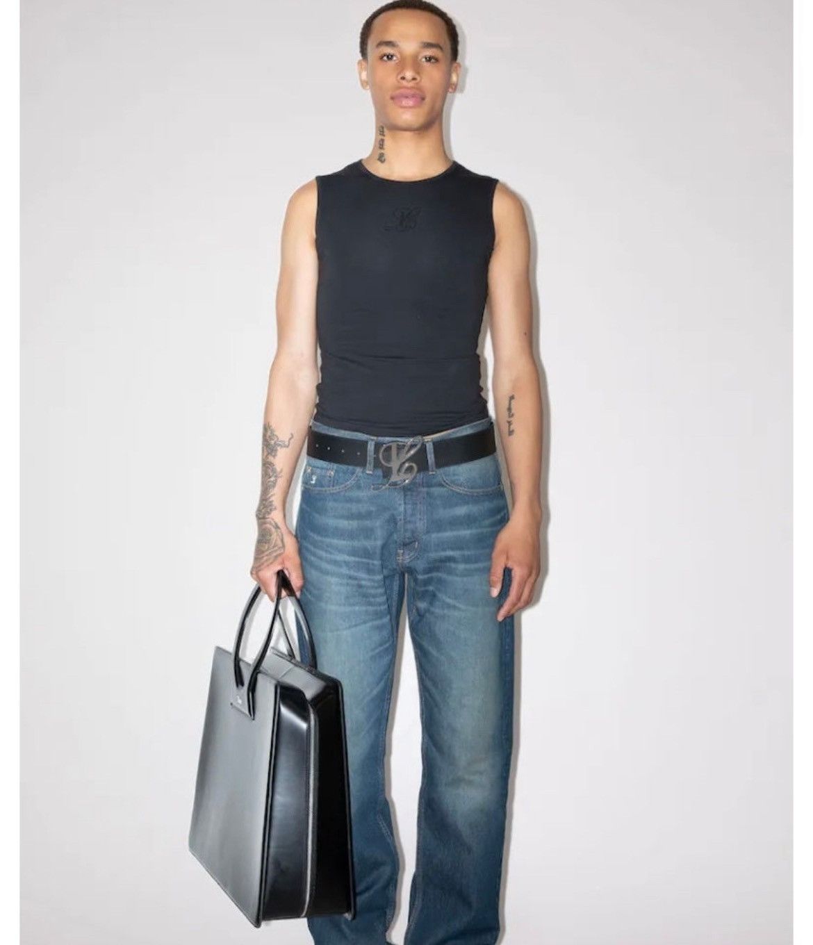 Luar Black Luar Belt with Silver Buckle Size ONE SIZE - 4 Thumbnail