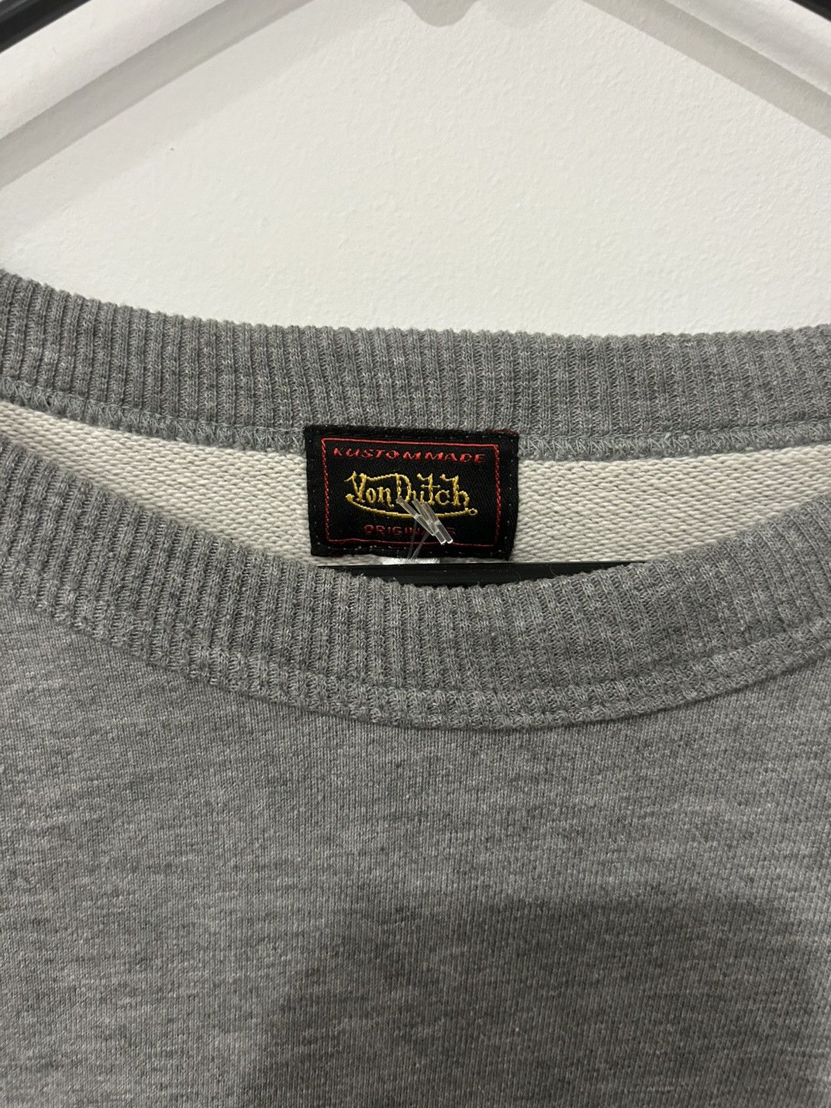 Von Dutch Von Dutch Original Embroidered Flame Sleeve Grey Sweater Size US XL / EU 56 / 4 - 6 Thumbnail