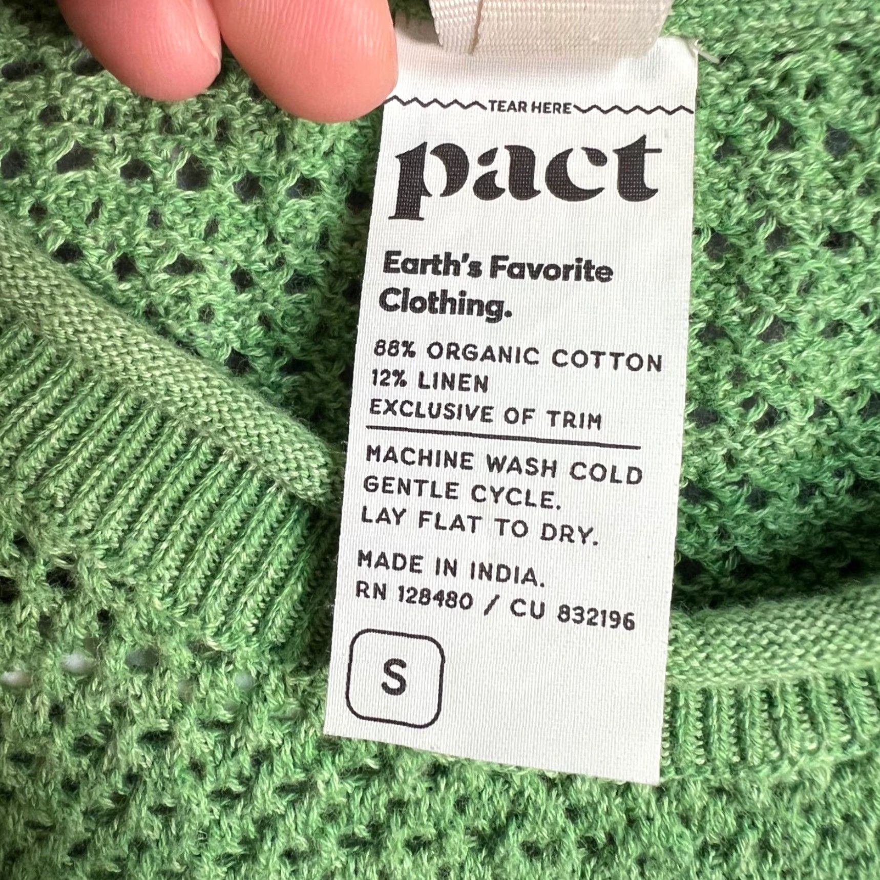 Vintage Pact Womens Small Green Knit Sleeveless Midi Dress Organic Cotton & Linen Blend Dress Size S / US 4 / IT 40 - 4 Thumbnail