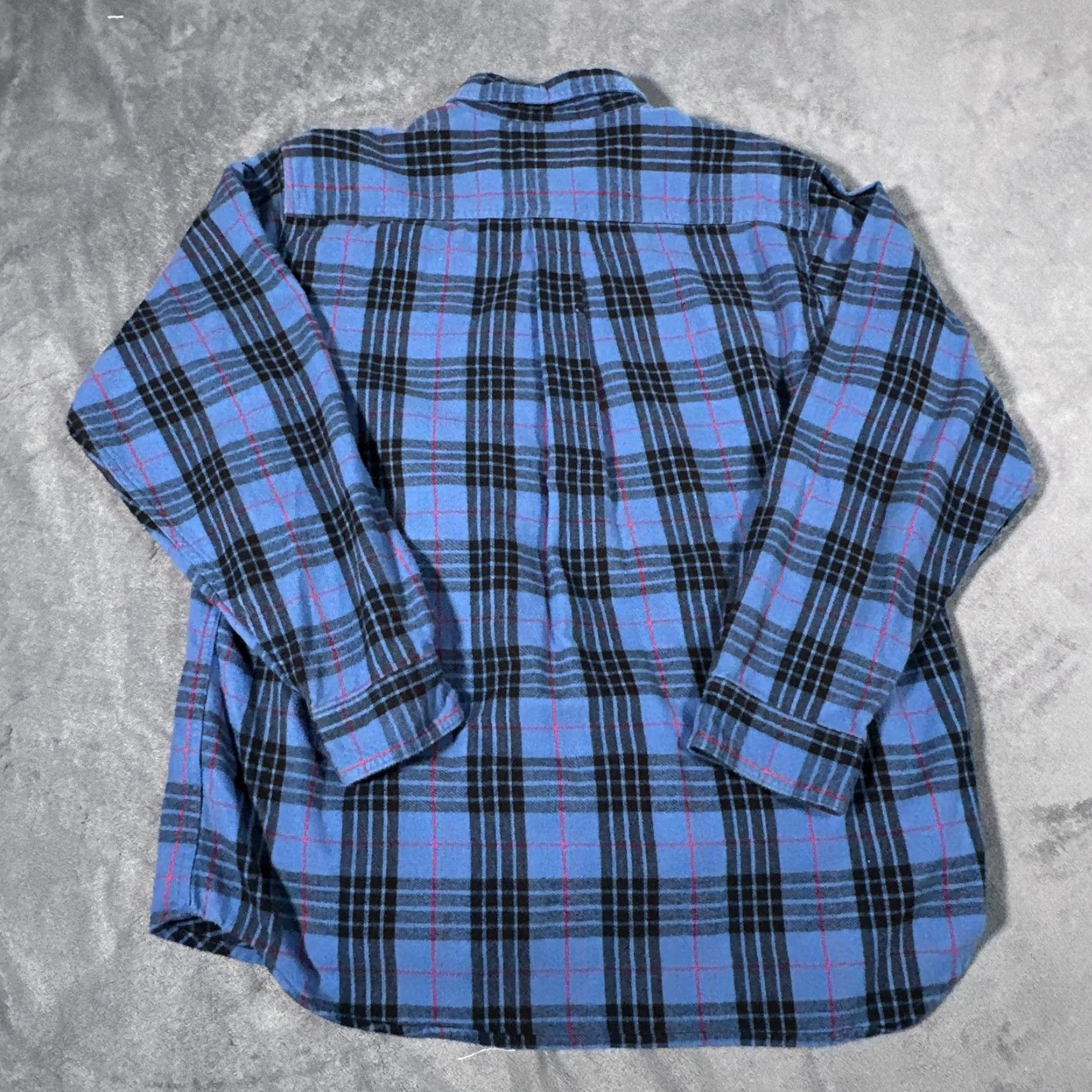 Vintage LL Bean Shirt Mens Large Blue Plaid Flannel Traditional Fit Button Front Lot 2 Size US L / EU 52-54 / 3 - 7 Thumbnail