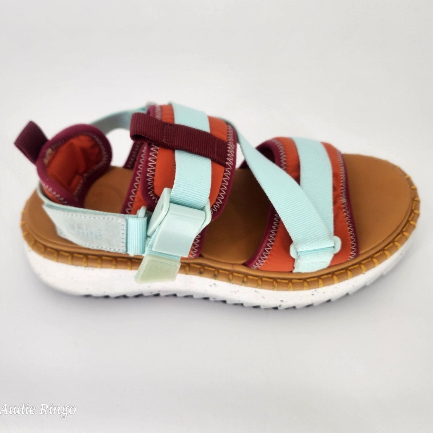 Chloe Chloé Lilli Multi-Strap Platform Sandals Orange/Teal EU 38 Size US 8 / IT 38 - 7 Thumbnail