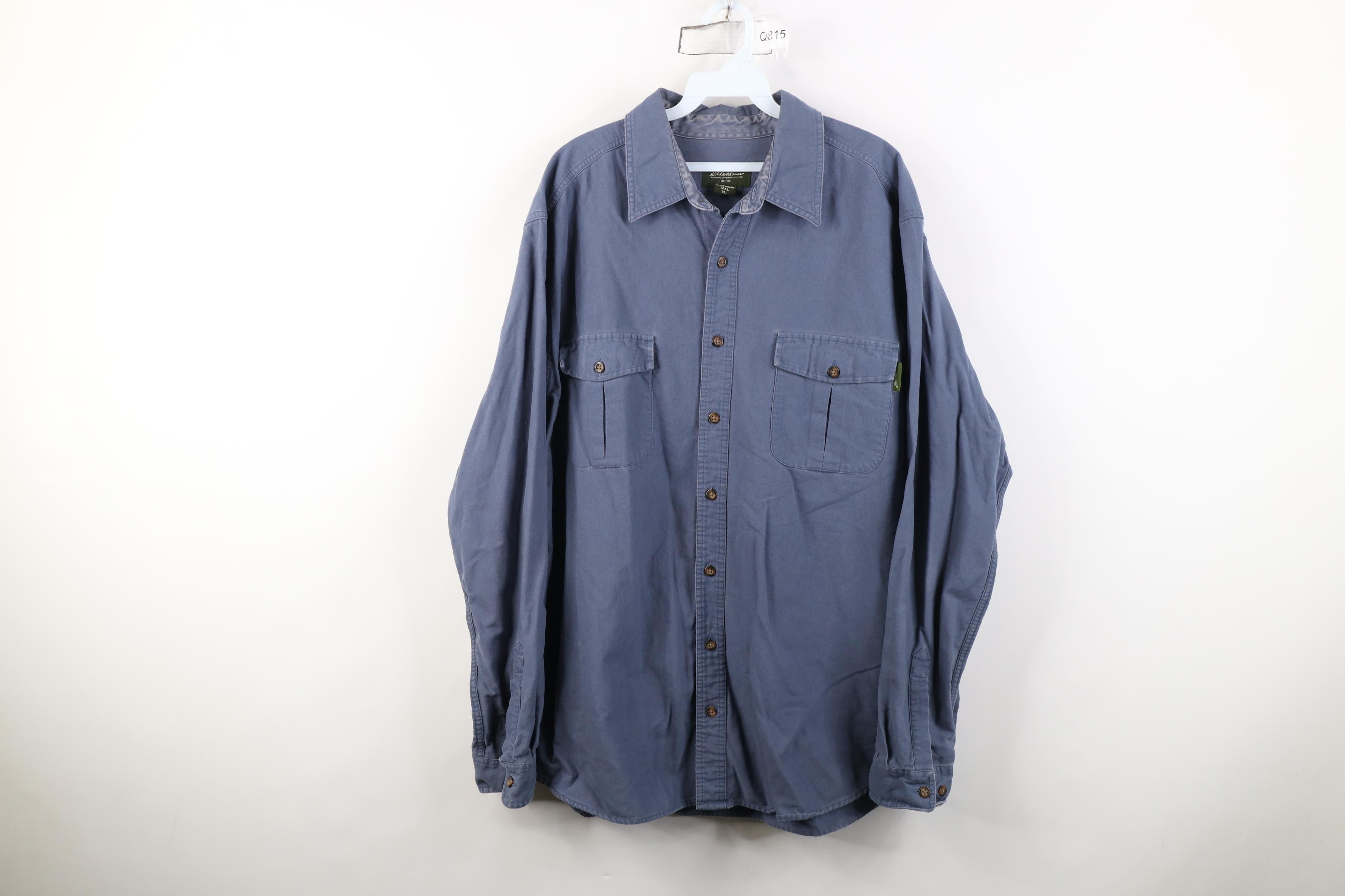 Eddie Bauer Vintage 90s Y2K Eddie Bauer Heavyweight Cotton Button Shirt Size US XL / EU 56 / 4 - 1 Thumbnail