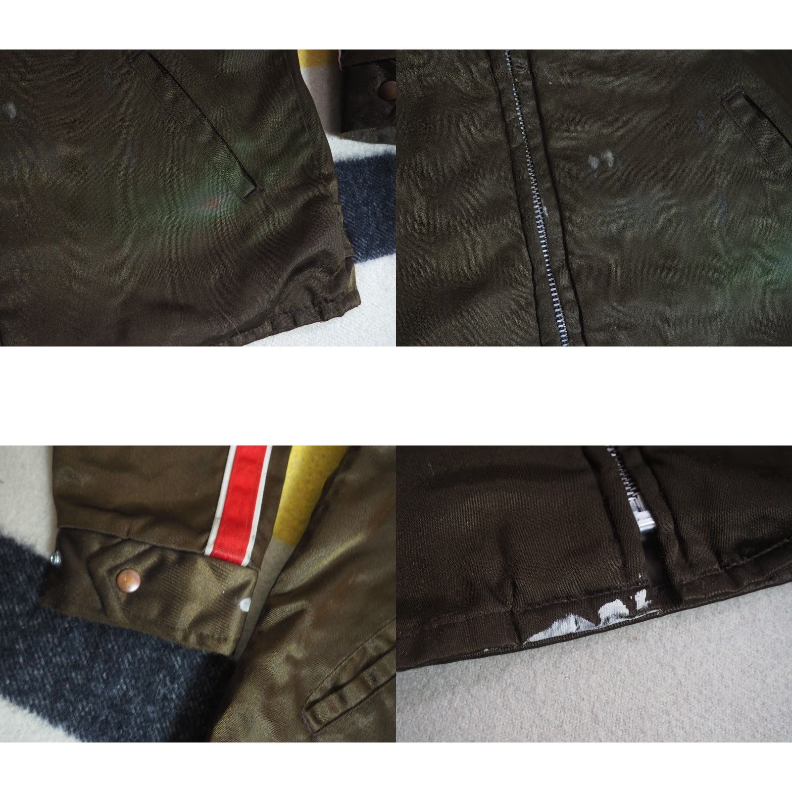 Vintage VTG 70s Amazon Sportswear Faded Brown Zip USA Striped Crop Work Jacket Mens L Size US L / EU 52-54 / 3 - 8 Thumbnail