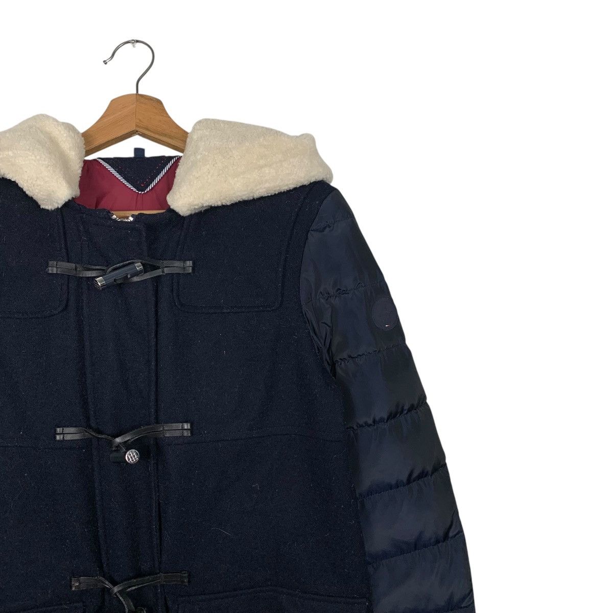 Tommy Hilfiger TOMMY HILFIGER Puffer Wool Hooded Hybrid Long Coat 2456-C110 Size US XS / EU 42 / 0 - 5 Thumbnail