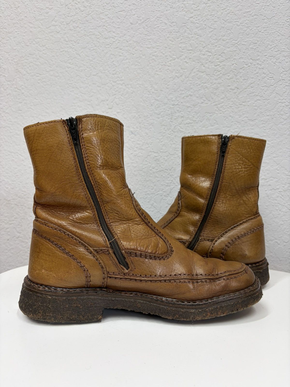 If Six Was Nine Vintage Y2K Guidi CCP Style Distressed Leather Biker Boots Size US 9 / EU 42 - 8 Thumbnail